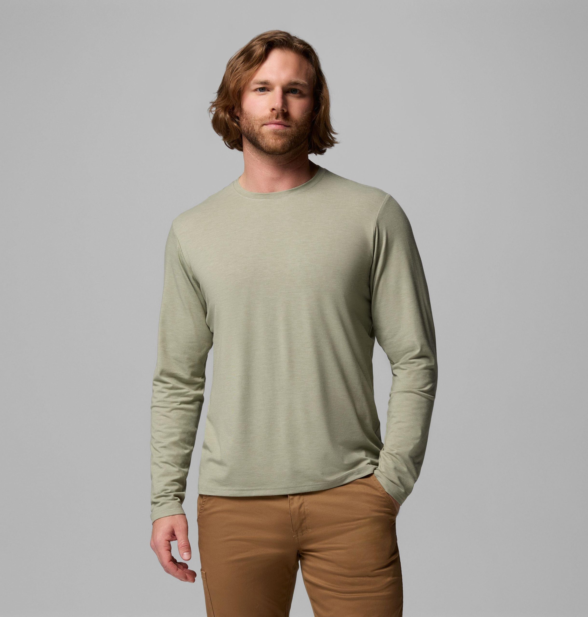 csc herren-langarm-t-shirt aus weichem stretch