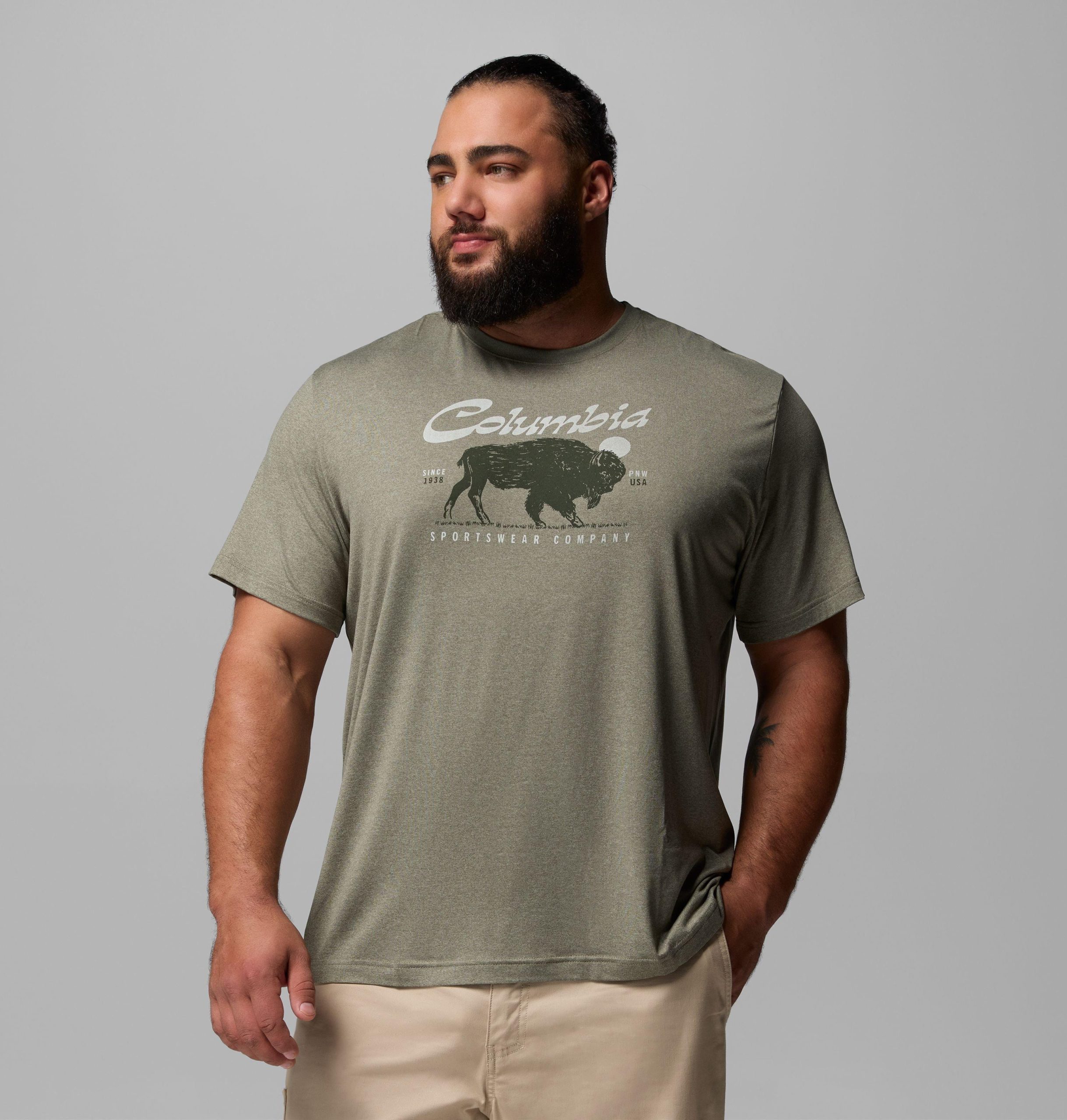 parsons point herren kurzarm-t-shirt mit grafikprint – größe l