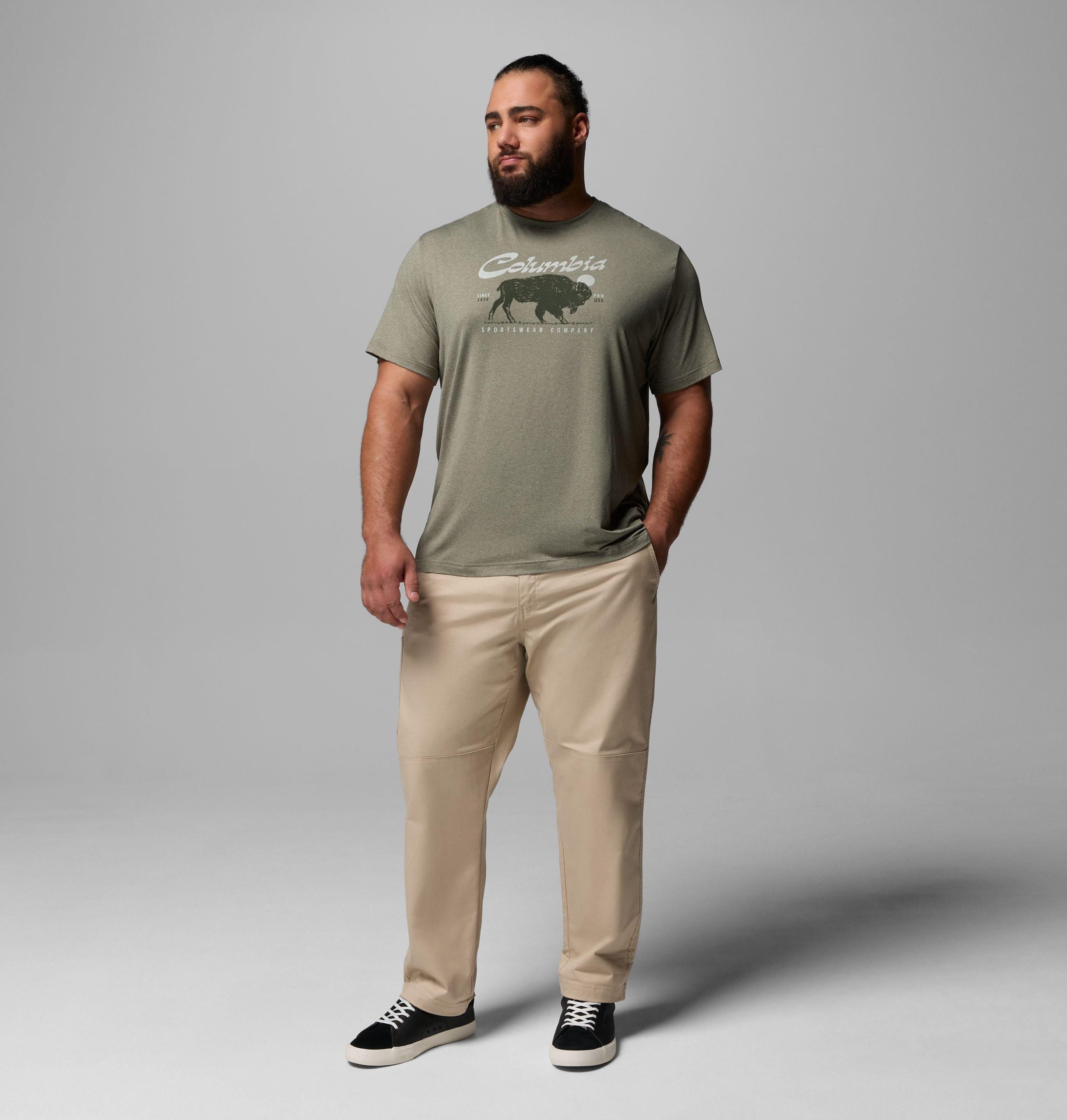 parsons point herren kurzarm-t-shirt mit grafikprint – größe l