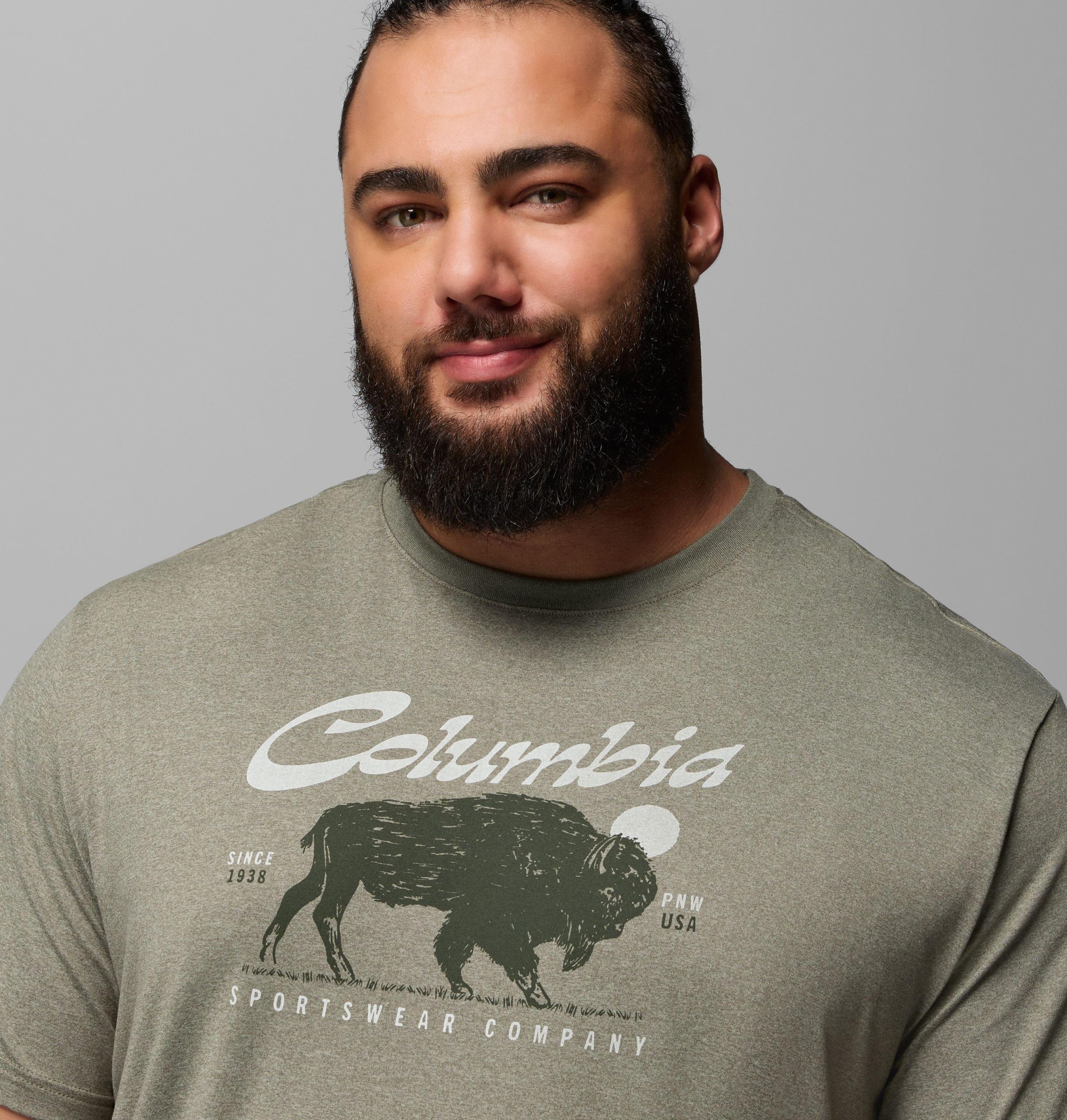 parsons point herren kurzarm-t-shirt mit grafikprint – größe l