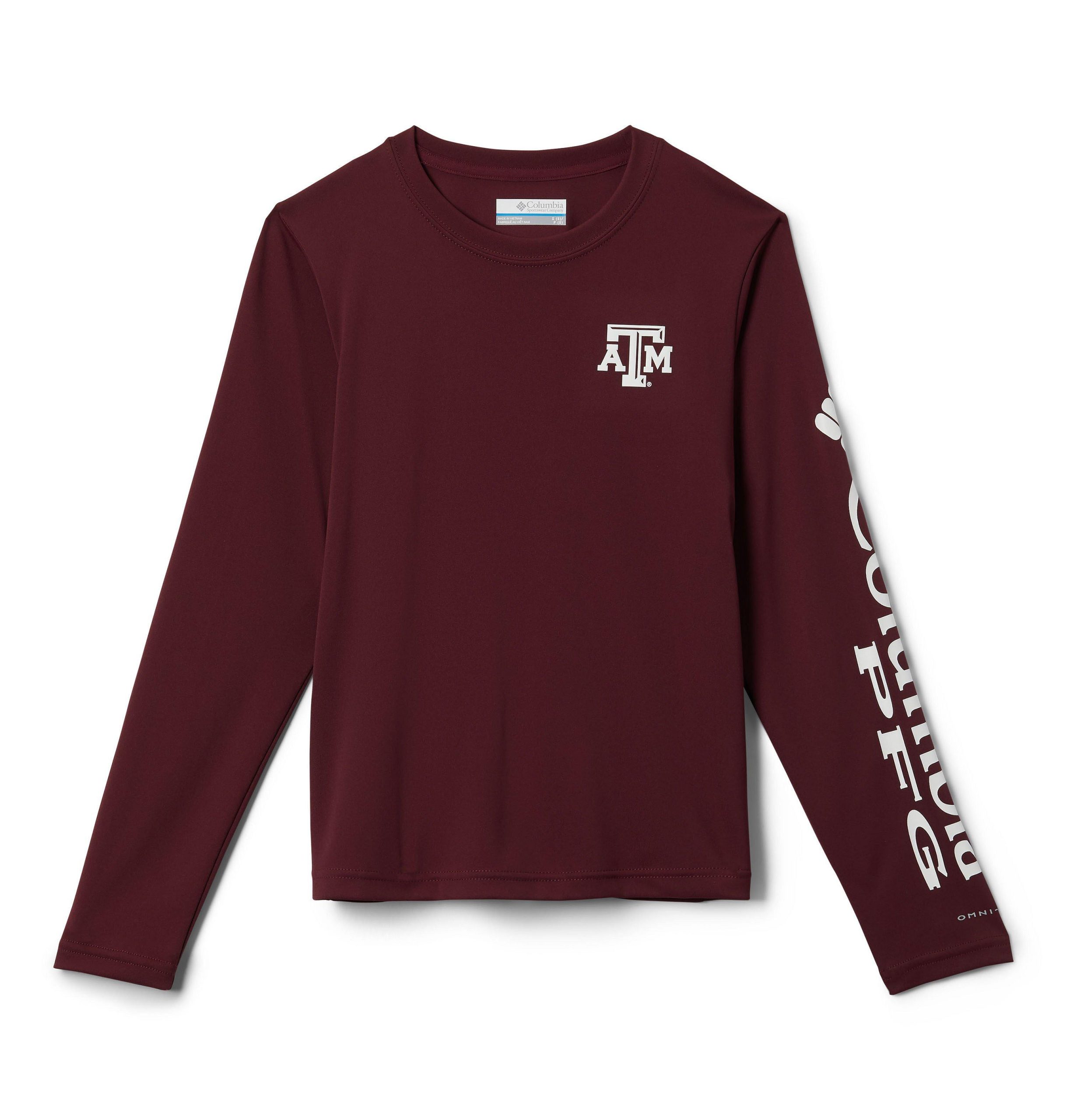 pfg terminal tackle langarmshirt für kinder college-design - texas am