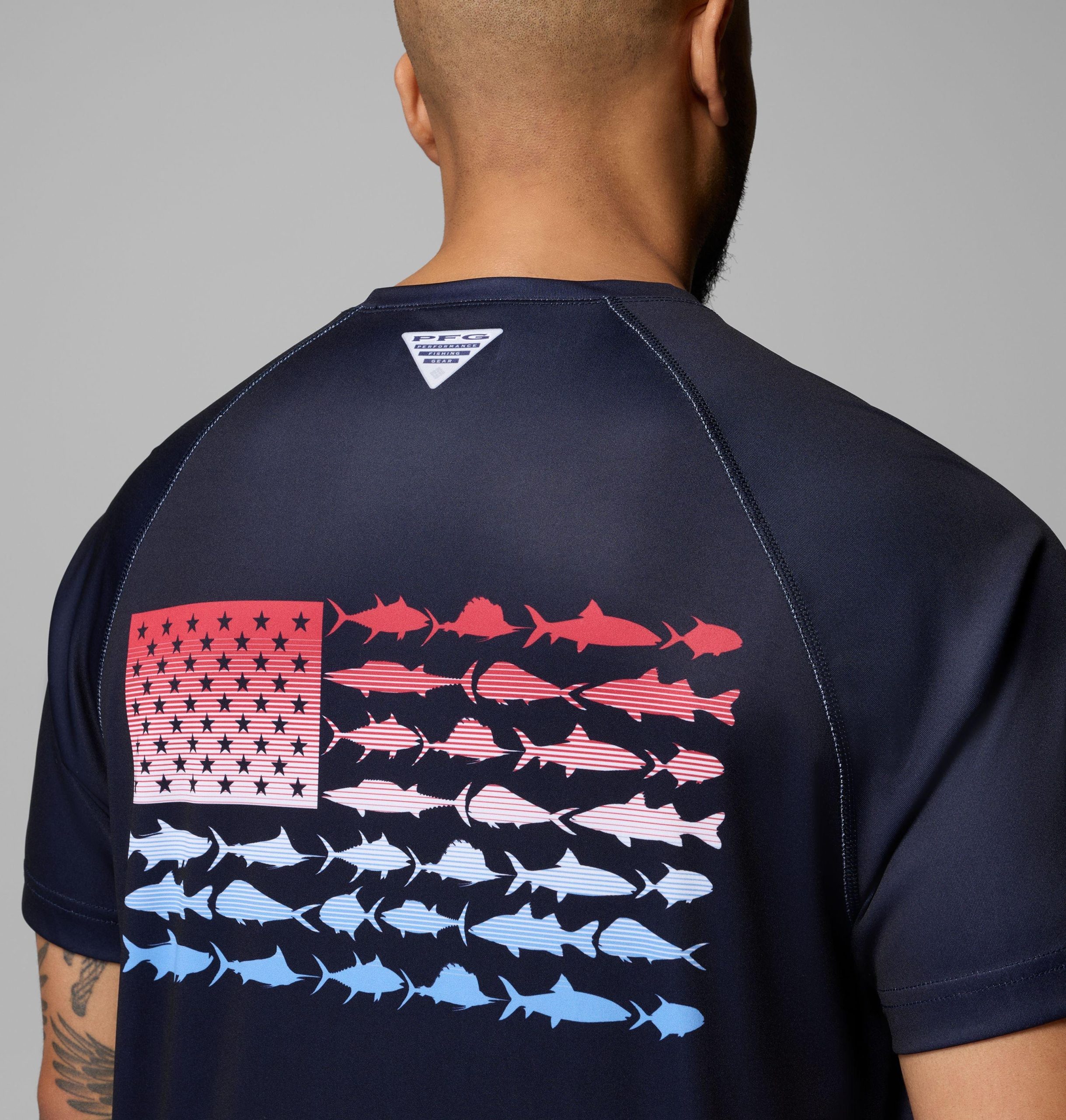 pfg herren kurzarmhemd mit deep waves grafik