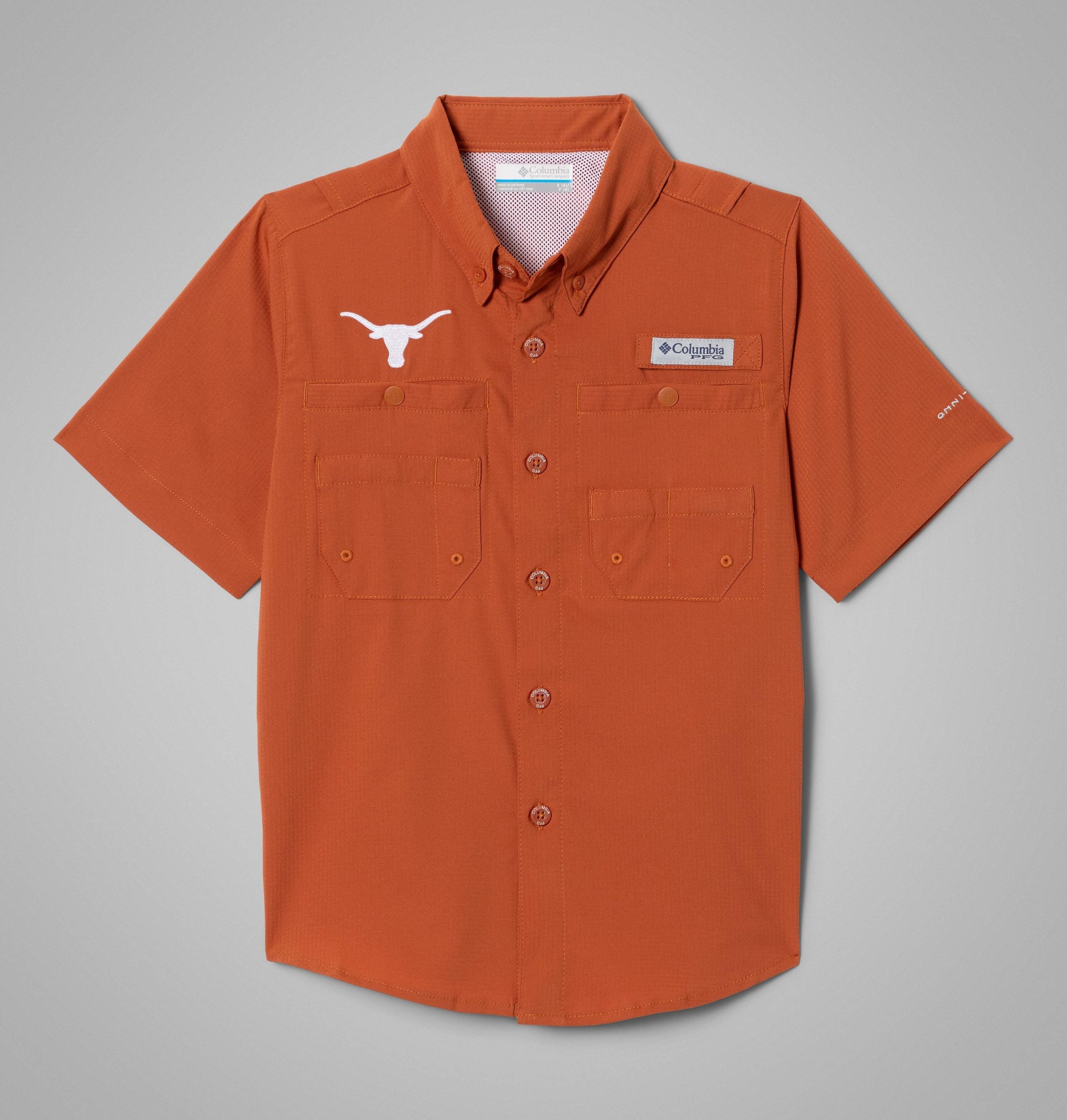 pfg tamiami kurzarmshirt für kinder college-stil – texas
