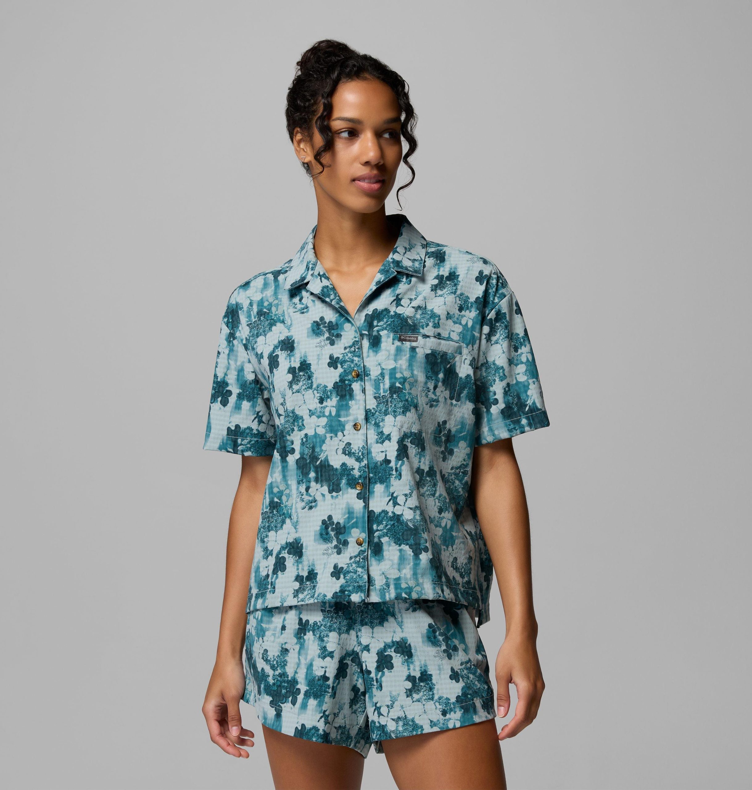 damen kurzarmshirt mit sommerprint