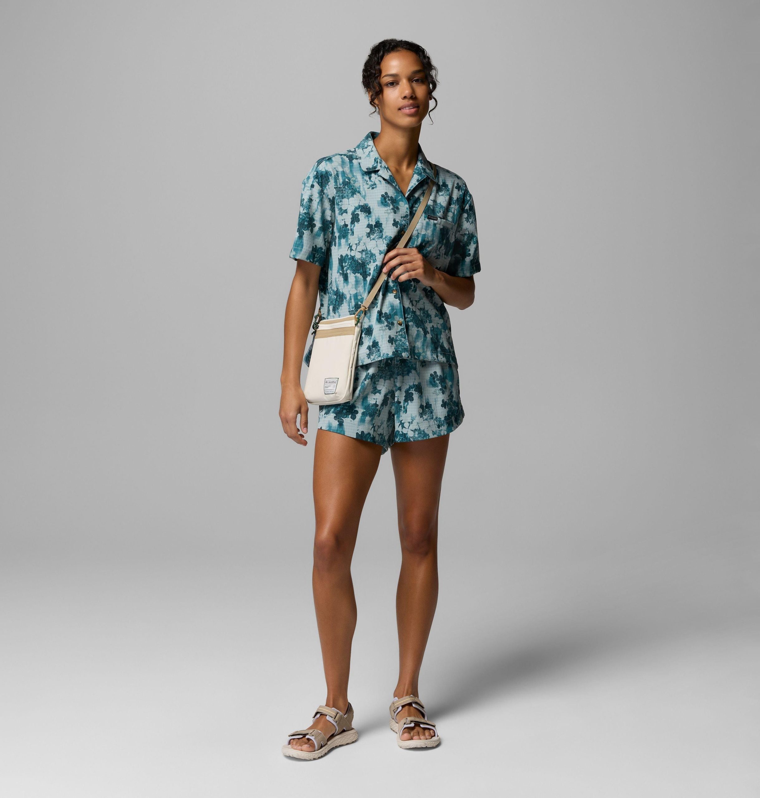 damen kurzarmshirt mit sommerprint