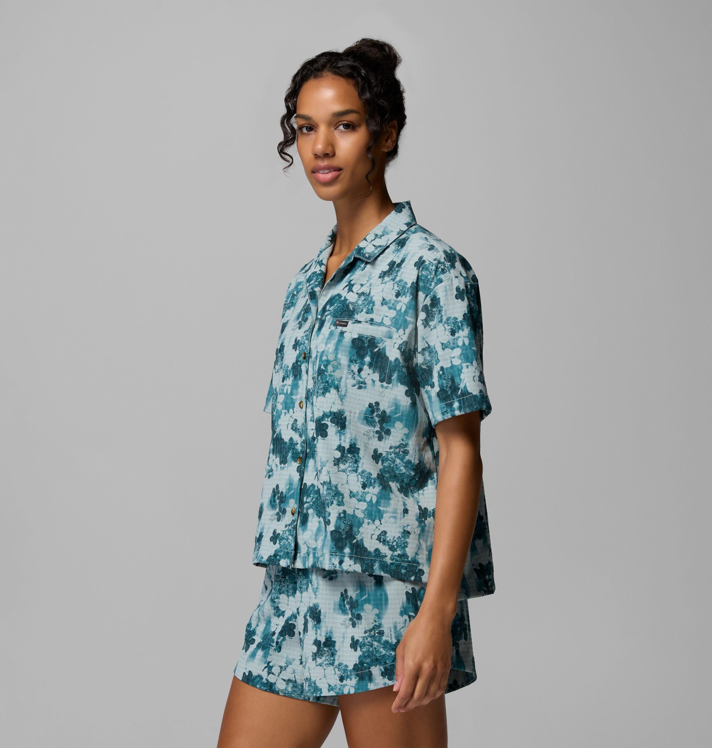 damen kurzarmshirt mit sommerprint