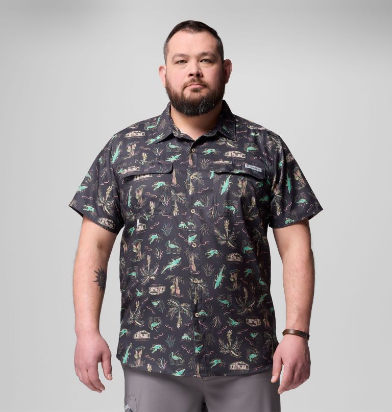 pfg uncharted kurzarmhemd für herren mit aufdruck – größe l