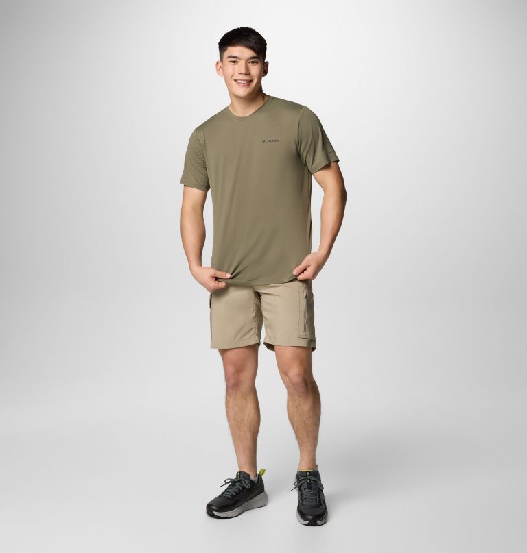 herren tech trail utility kurzarm-t-shirt mit rundhalsausschnitt – lang