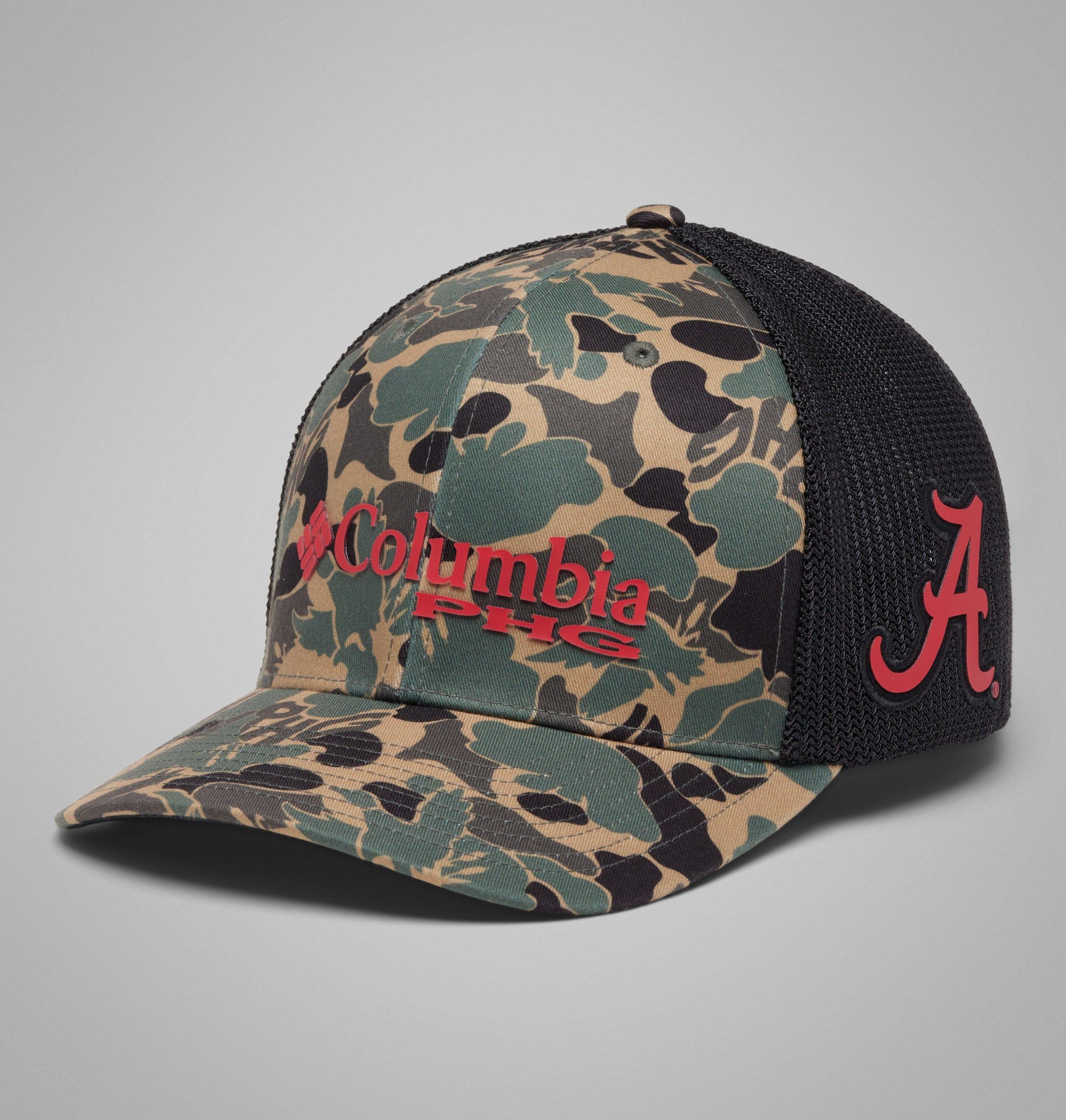 collegiate phg camo mesh ball cap – alabama