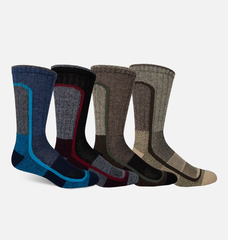 feuchtigkeitsregulierende farblich abgesetzte crew-socken – 4er-pack