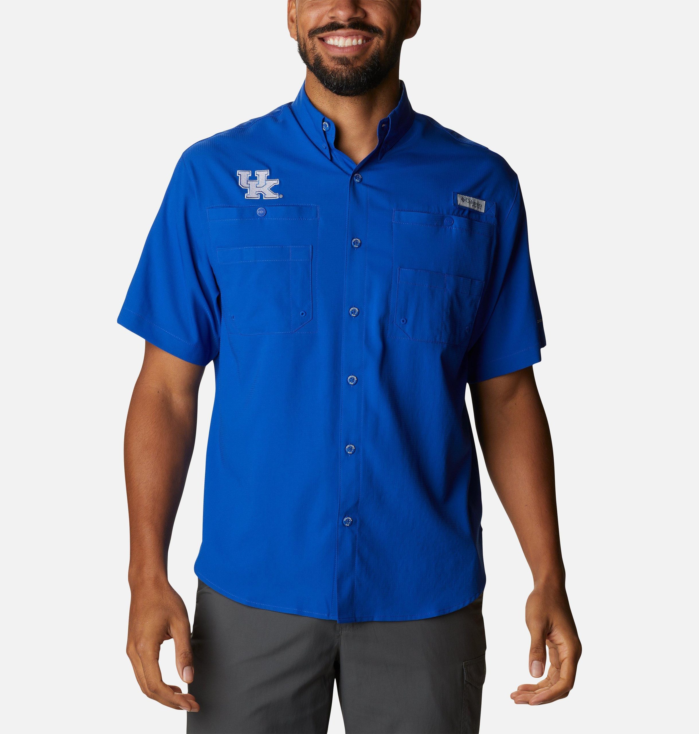 pfg tamiami kurzarm-herrenhemd für college-fans – kentucky