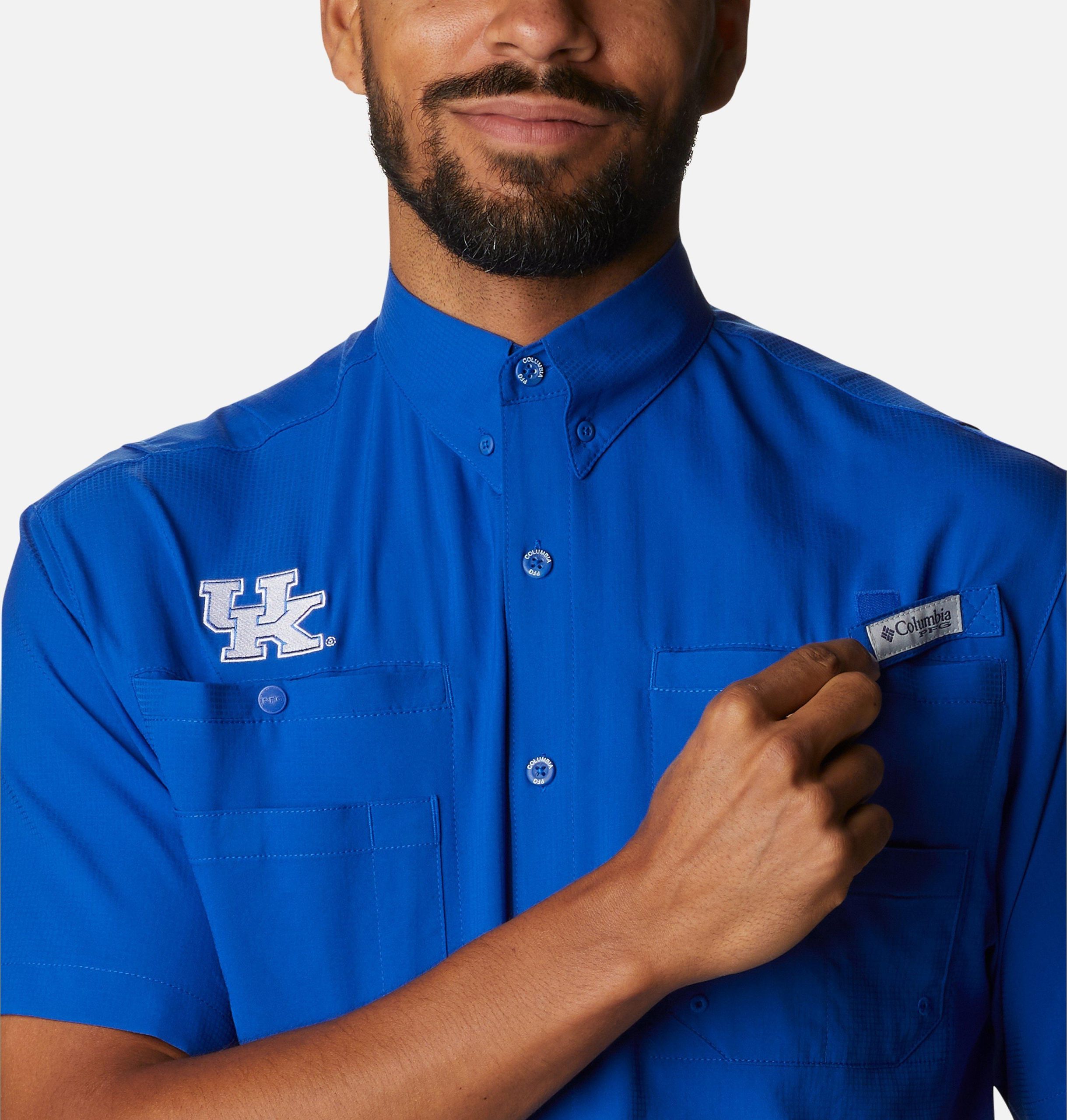 pfg tamiami kurzarm-herrenhemd für college-fans – kentucky