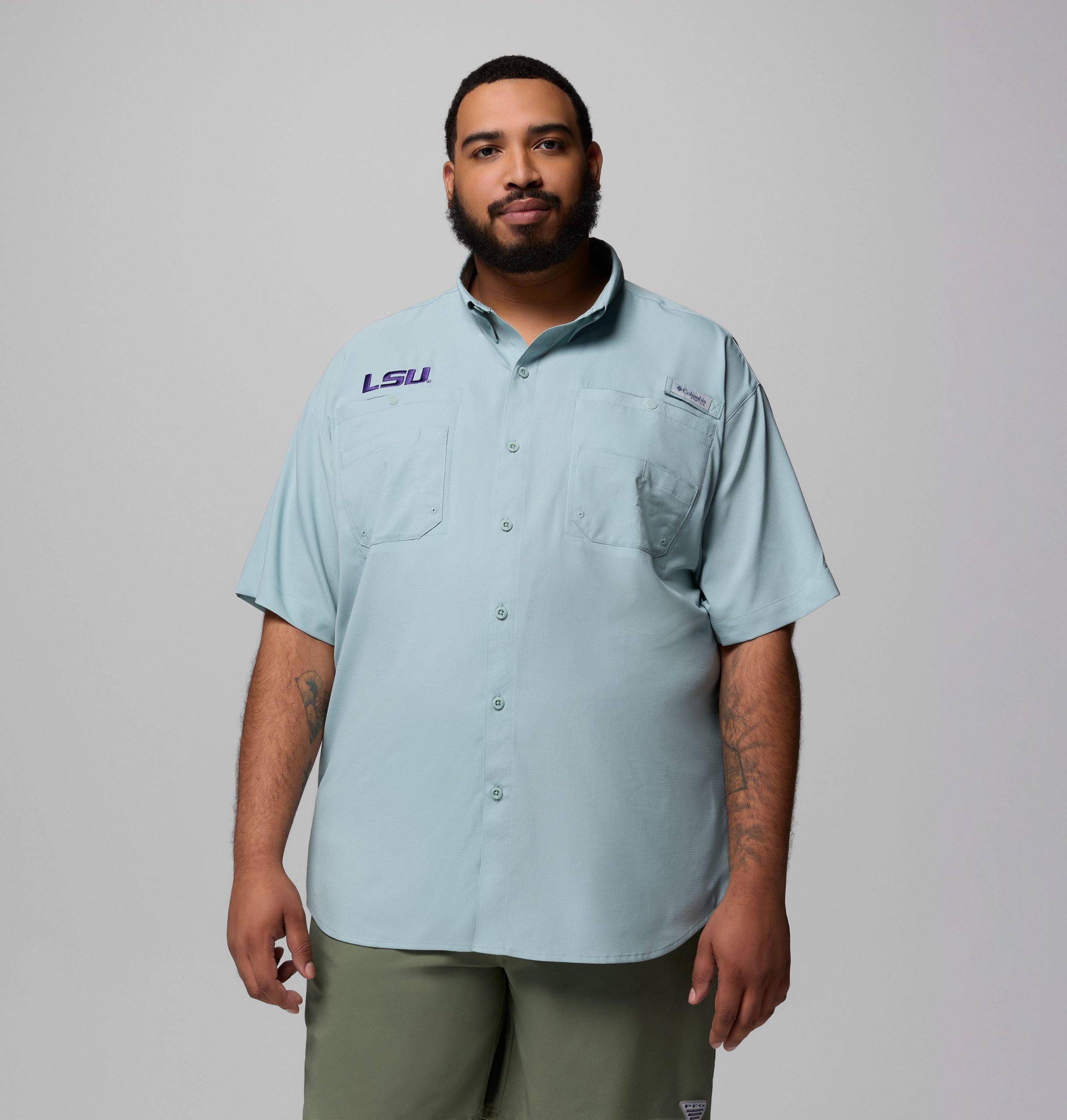 pfg tamiami kurzarm-herren-college-shirt für herren – größe lsu