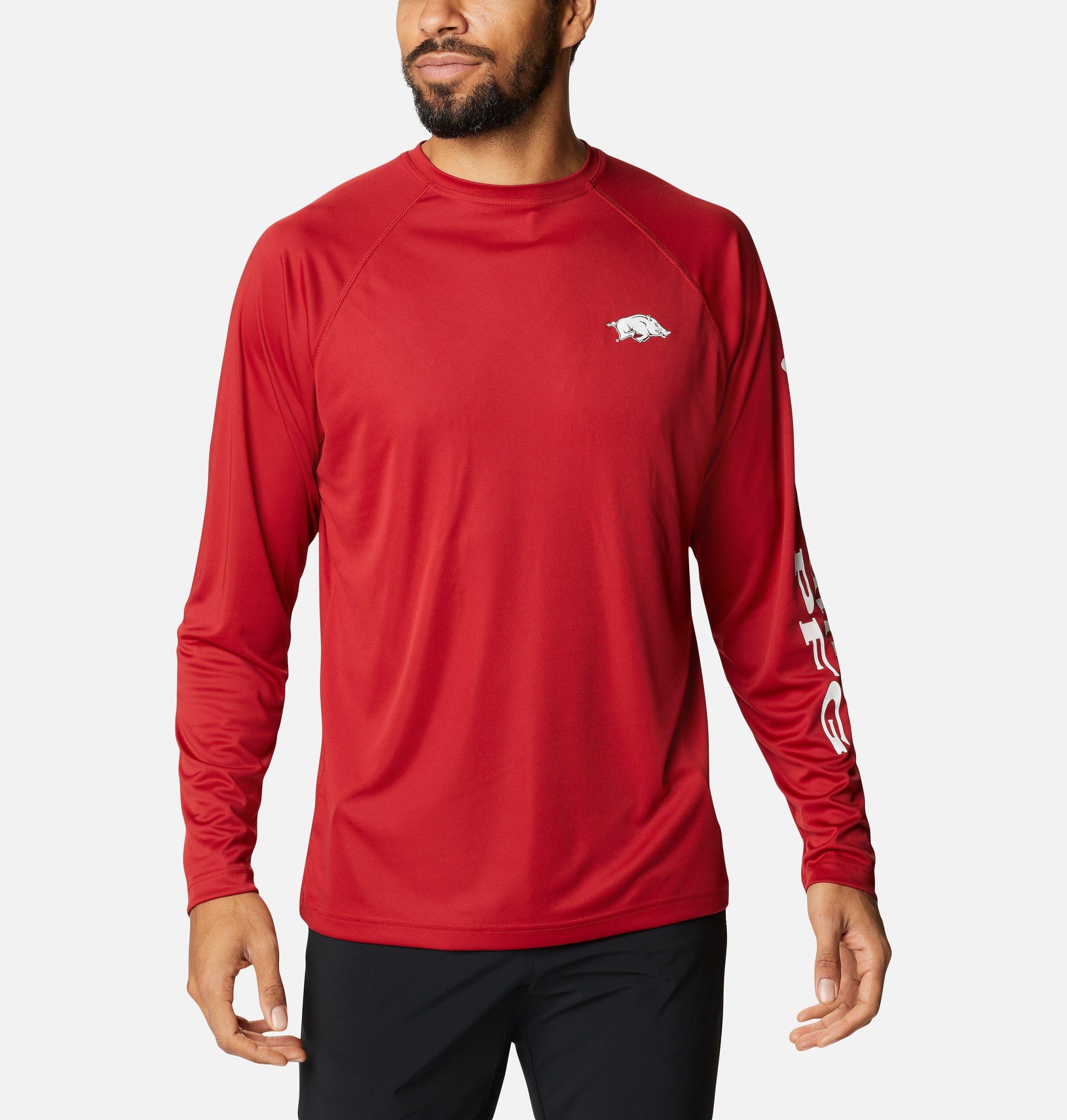 herren college terminal tackle langarmshirt - arkansas
