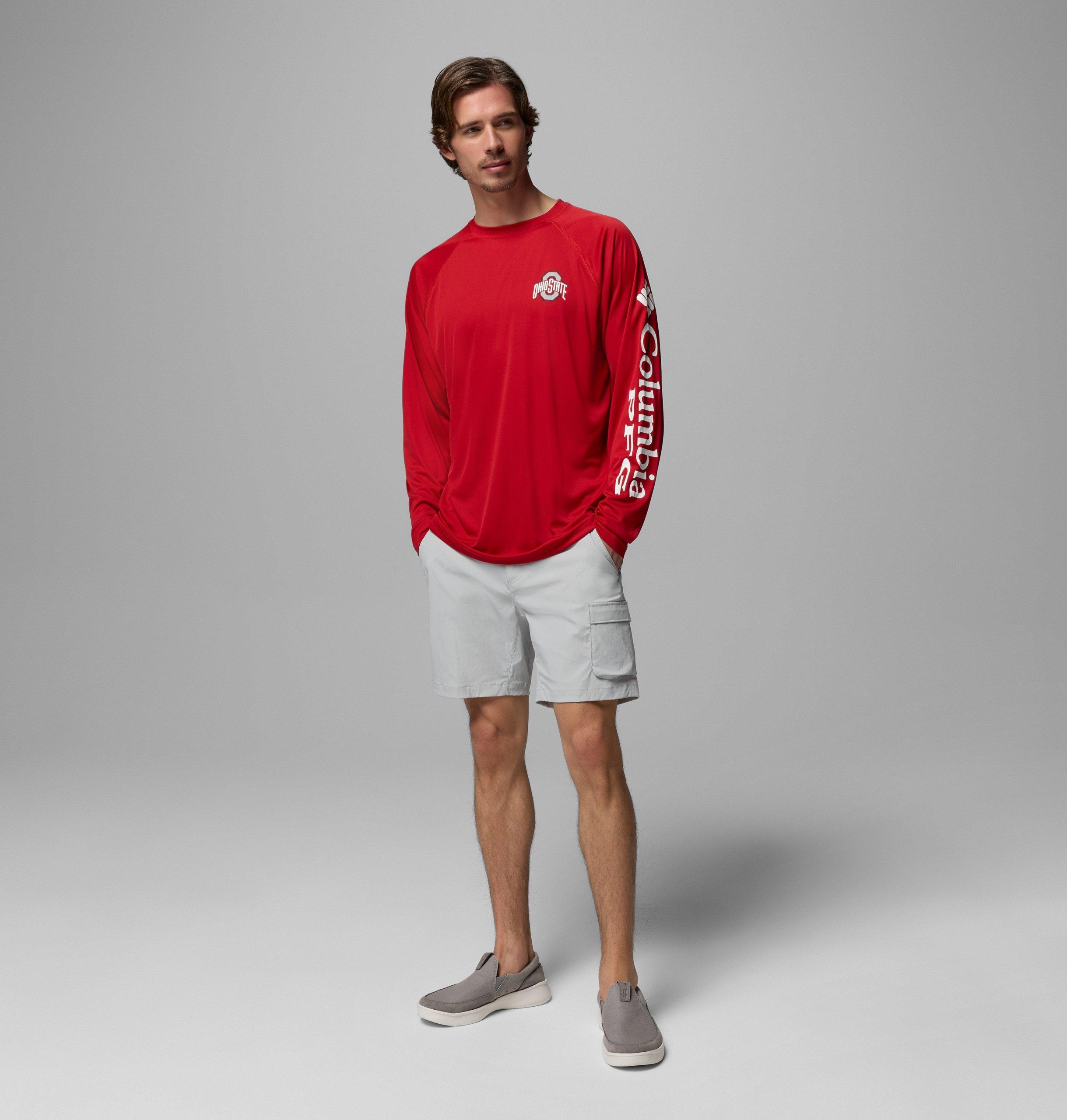 pfg terminal tackle langarmshirt für herren college – größe tall – ohio state