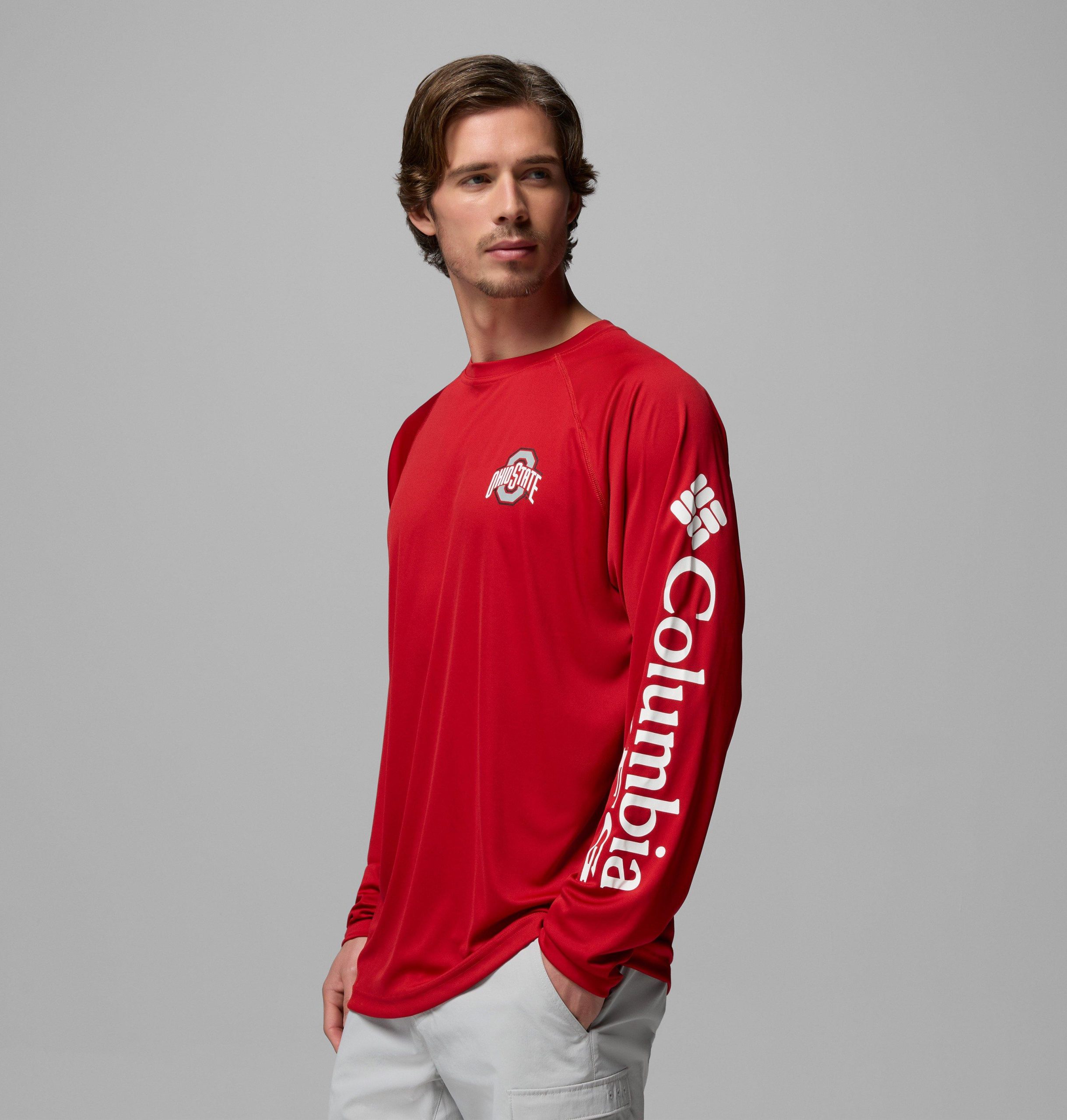 pfg terminal tackle langarmshirt für herren college – größe tall – ohio state