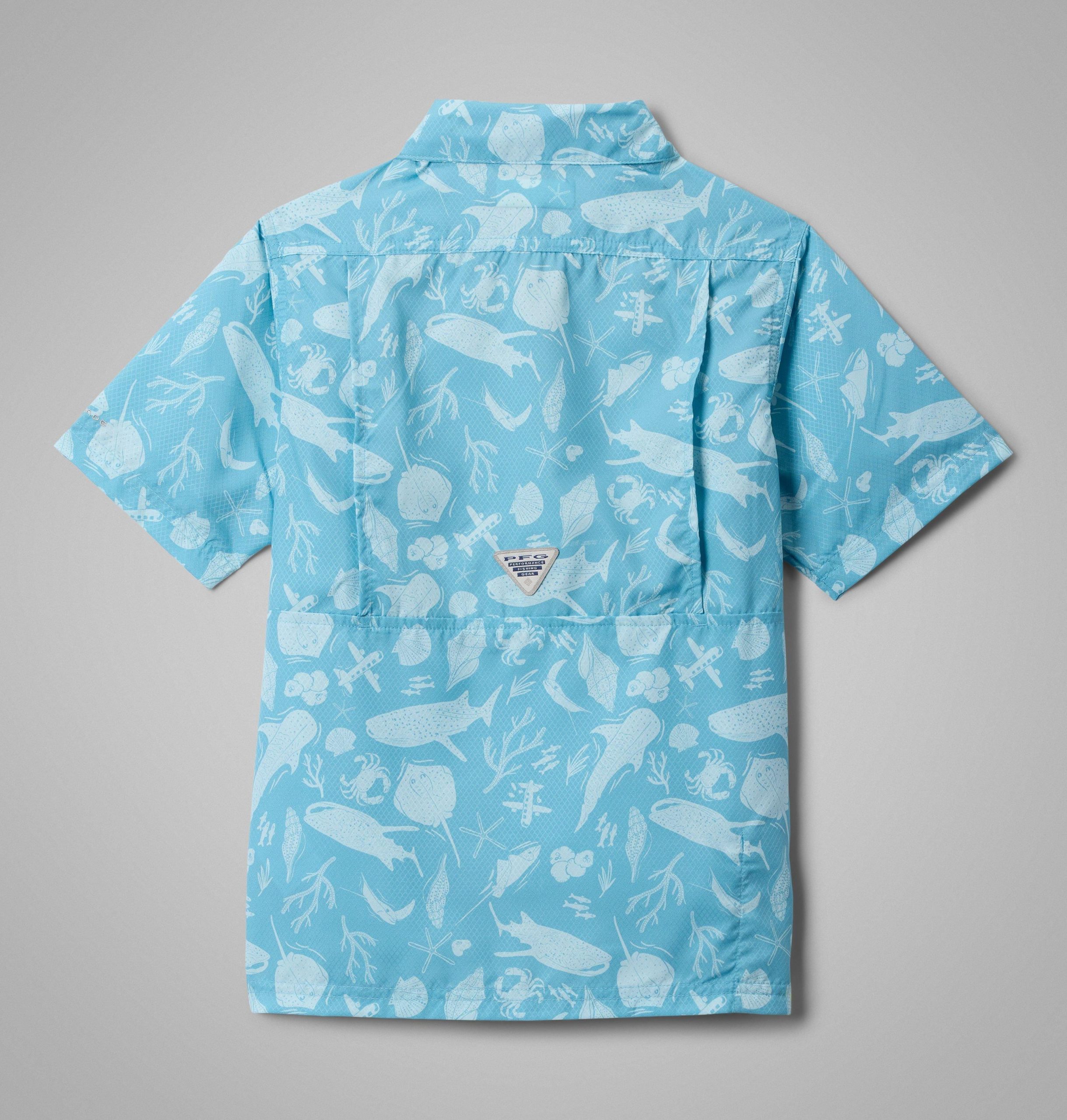 pfg super slack tide kurzarm-camp-shirt für jungen