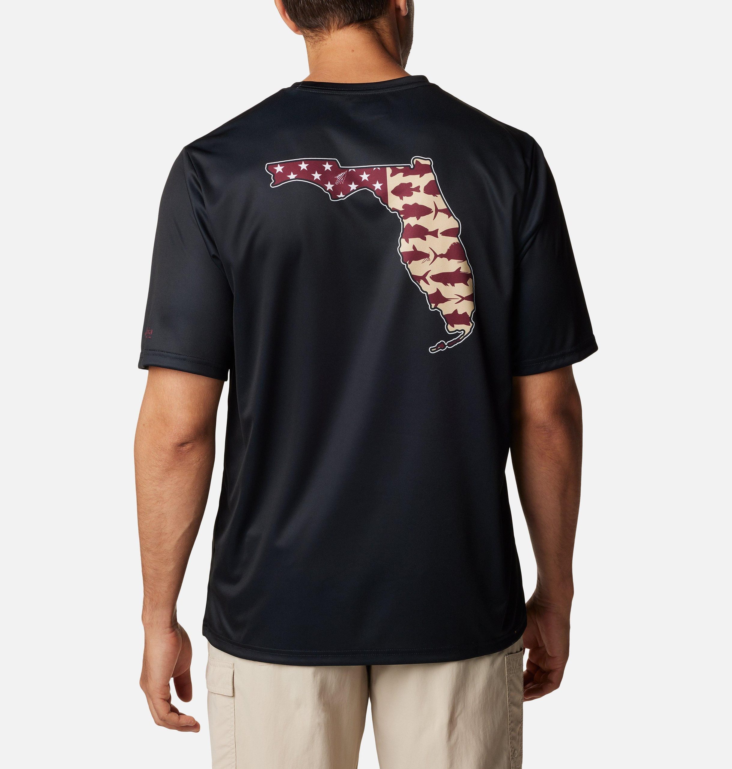 herren-college-shirt von pfg terminal tackle mit kurzen Ärmeln – florida state