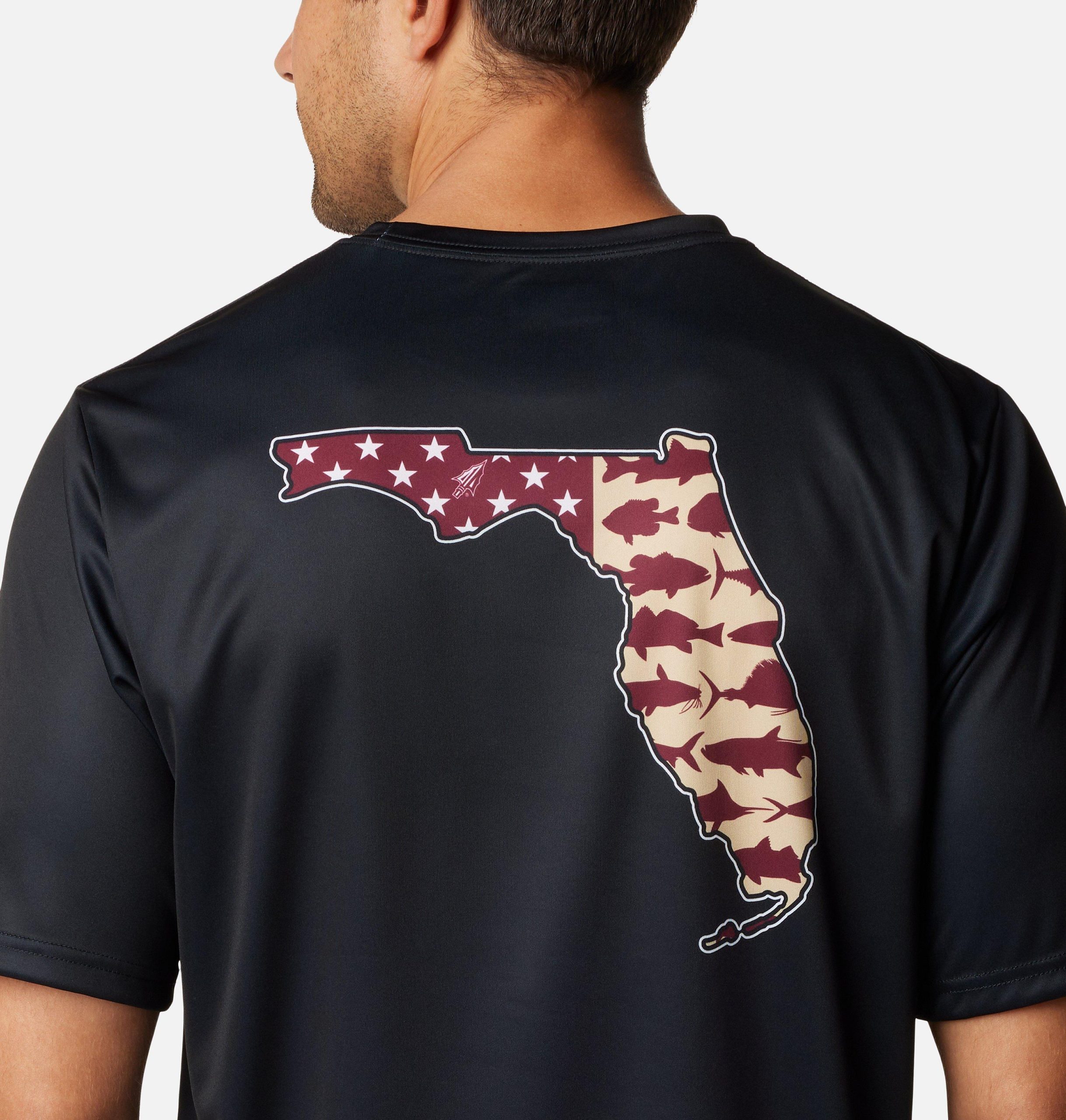 herren-college-shirt von pfg terminal tackle mit kurzen Ärmeln – florida state