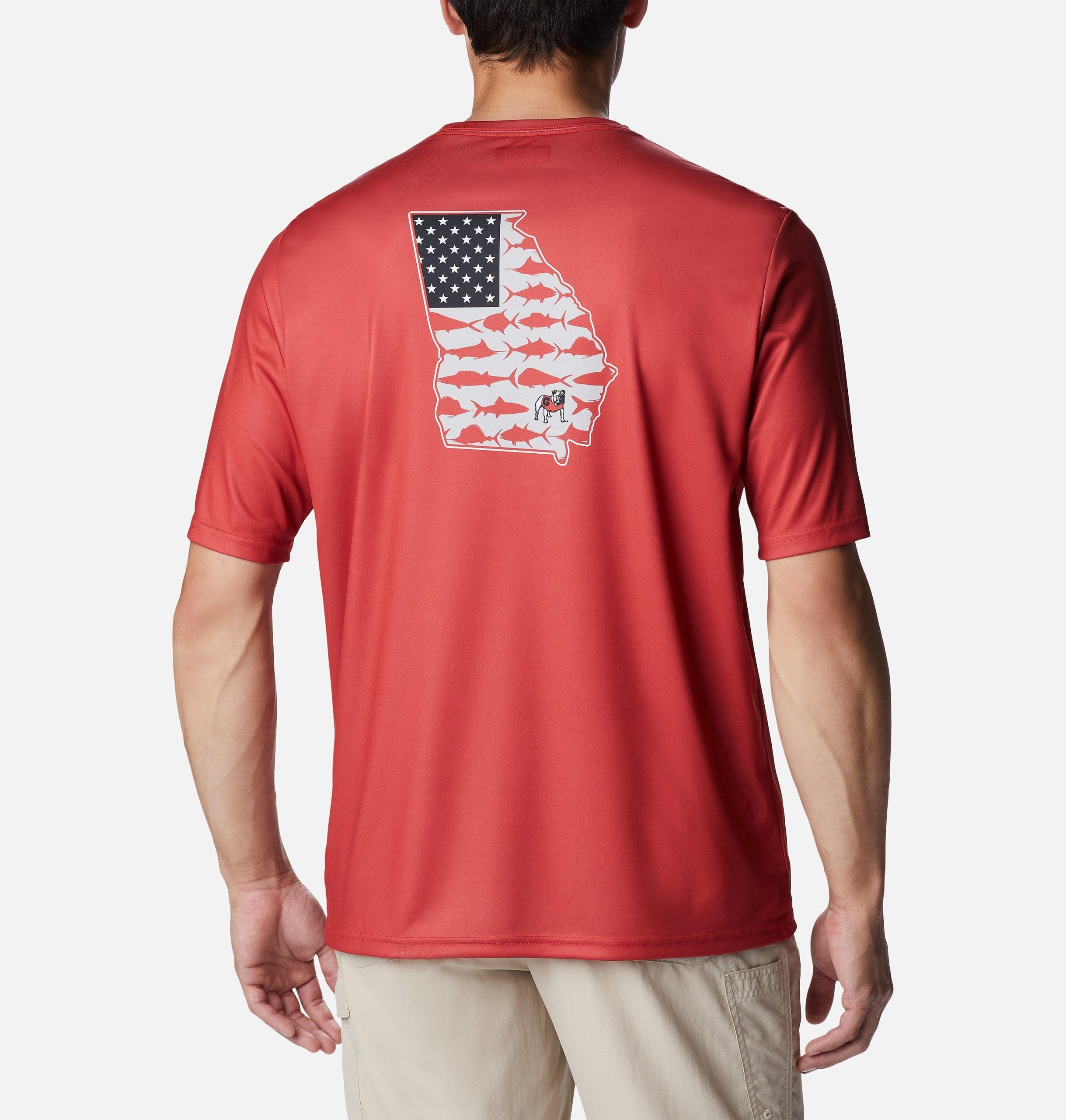 herren college pfg terminal tackle kurzarmshirt - georgia