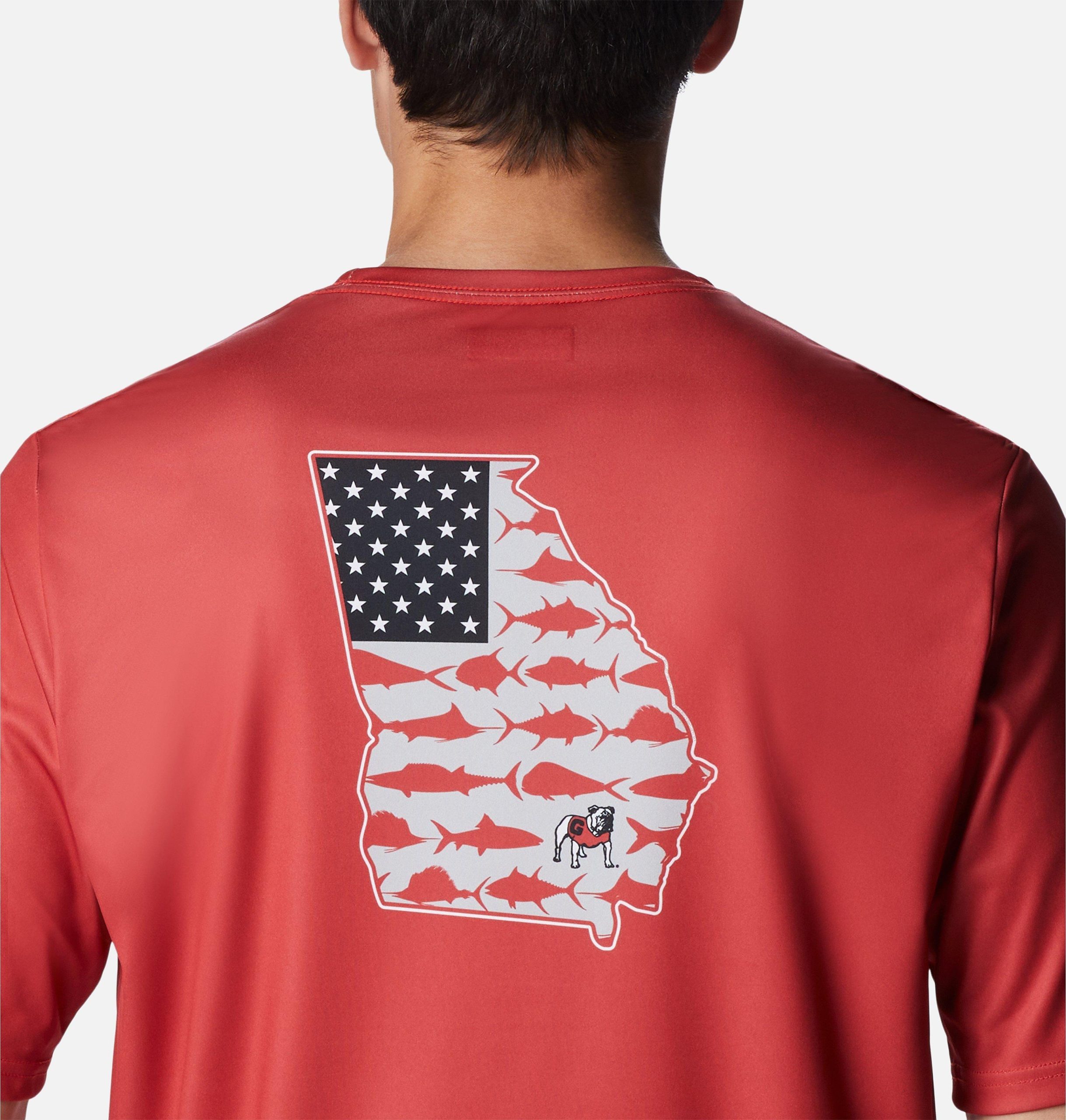 herren college pfg terminal tackle kurzarmshirt - georgia