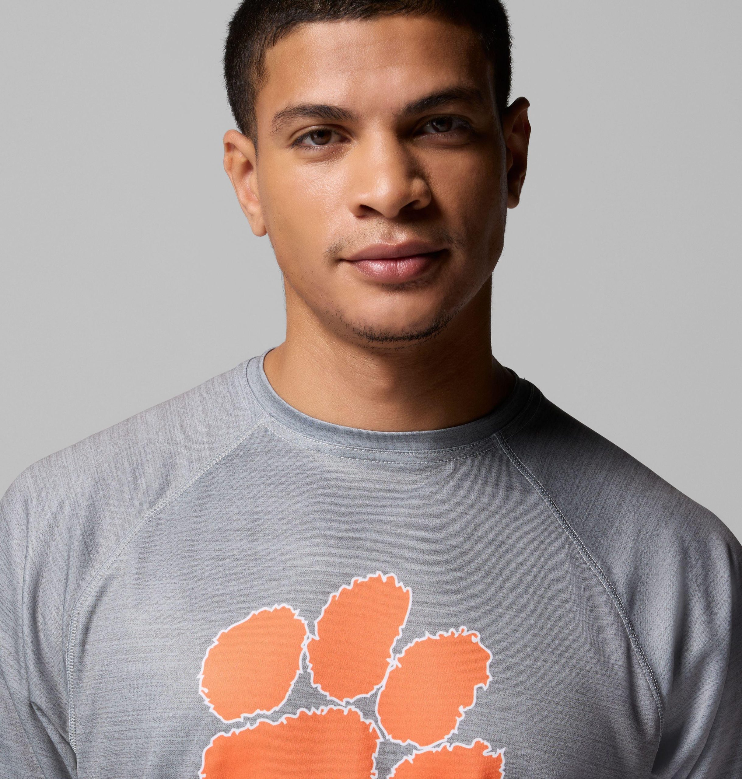 herren pfg terminal tackle heather langarmshirt für college-fans – clemson