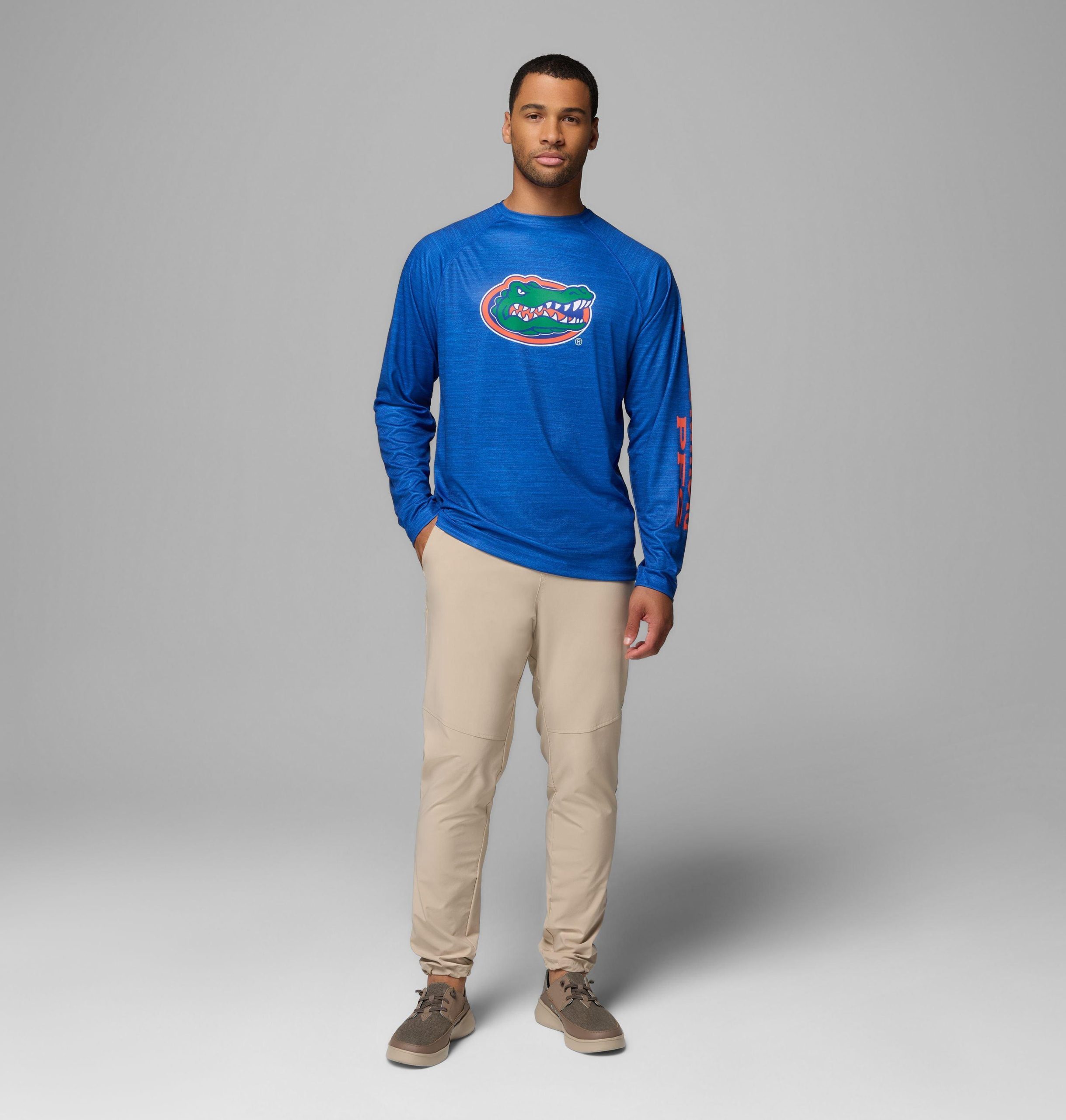 herren college pfg terminal tackle heather langarmshirt - florida