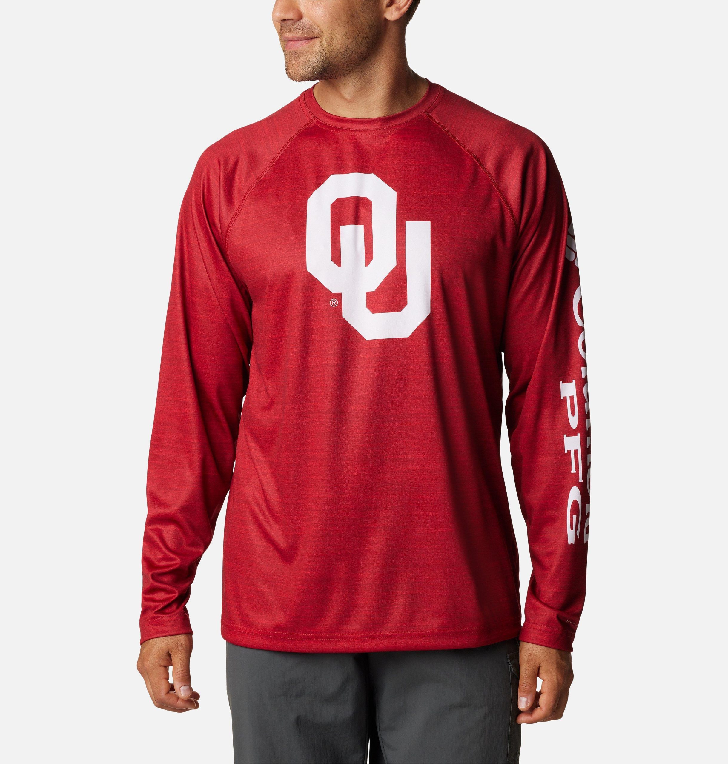 herren college pfg terminal tackle heather langarmshirt - oklahoma