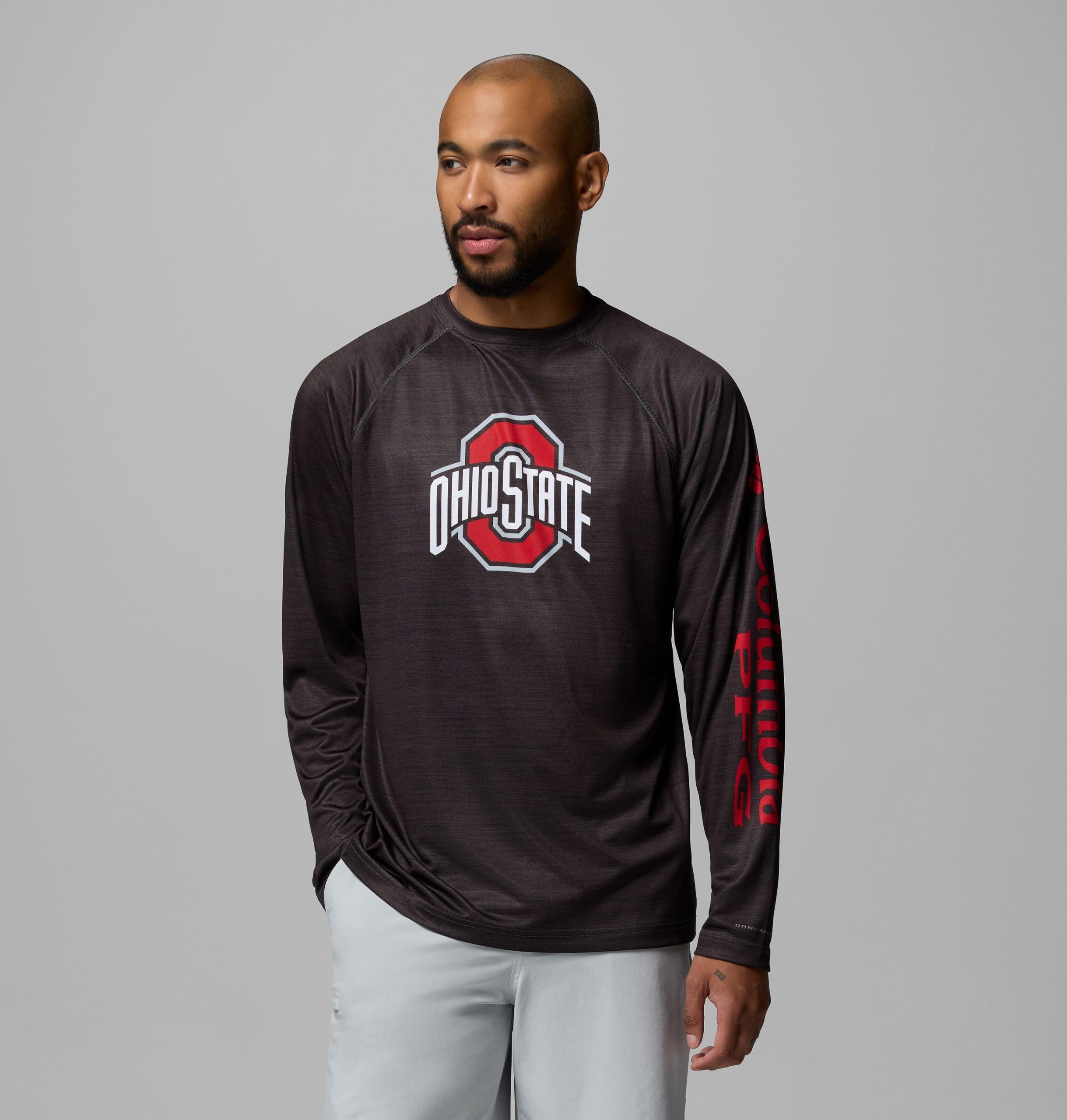 pfg terminal tackle herren-langarmshirt für college-fans meliert - ohio state