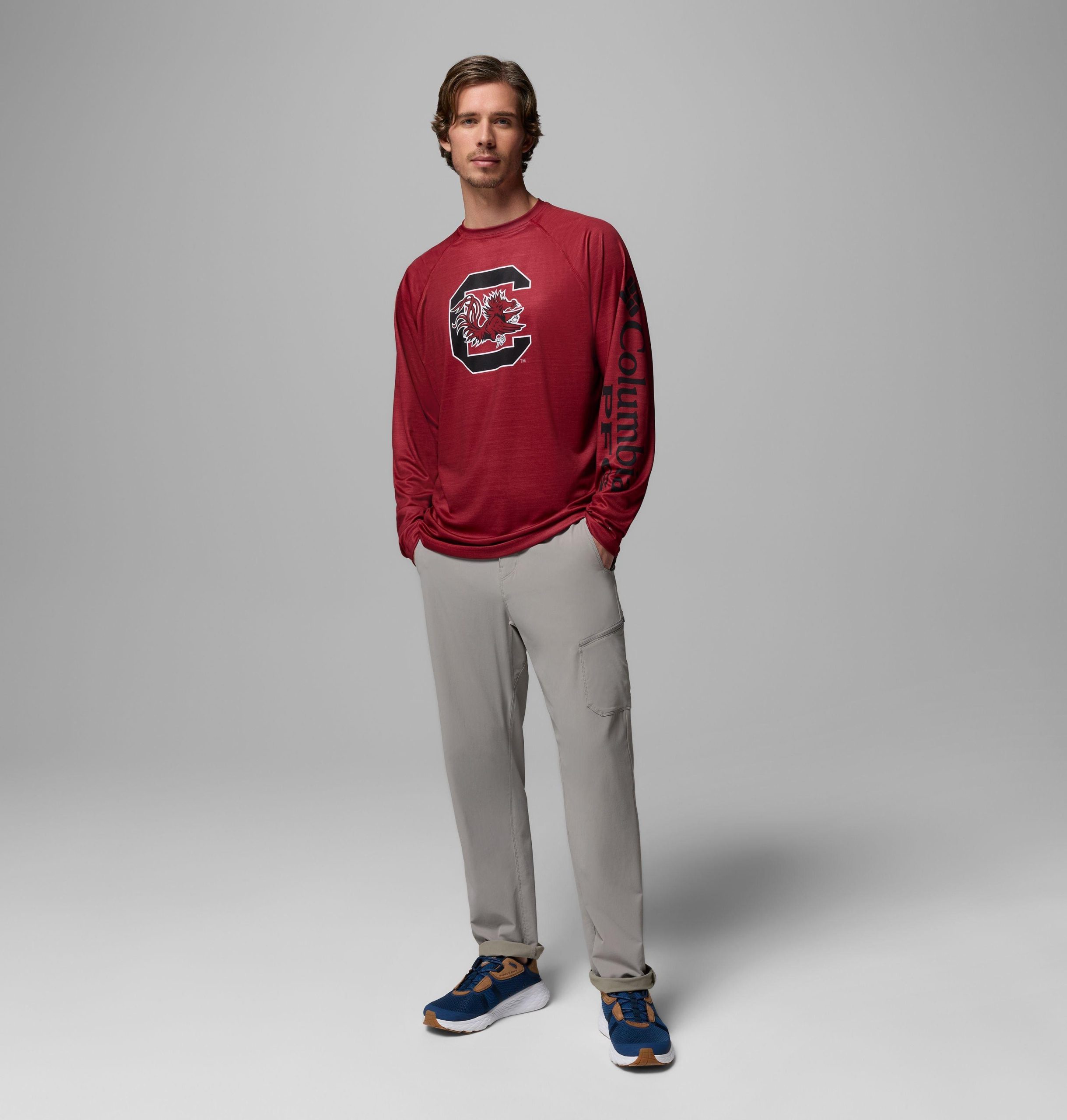 herren college pfg terminal tackle heather langarmshirt - south carolina