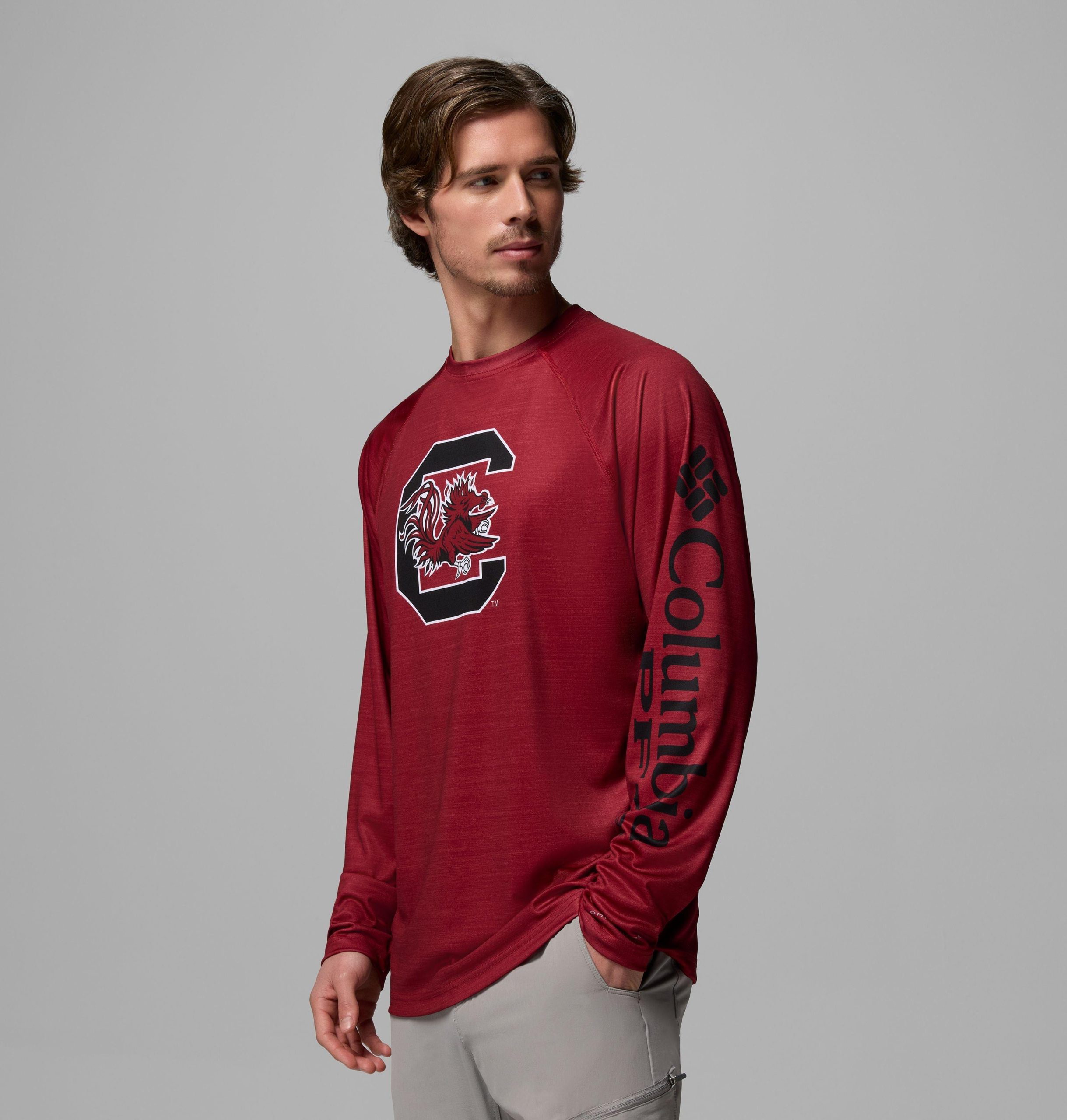 herren college pfg terminal tackle heather langarmshirt - south carolina