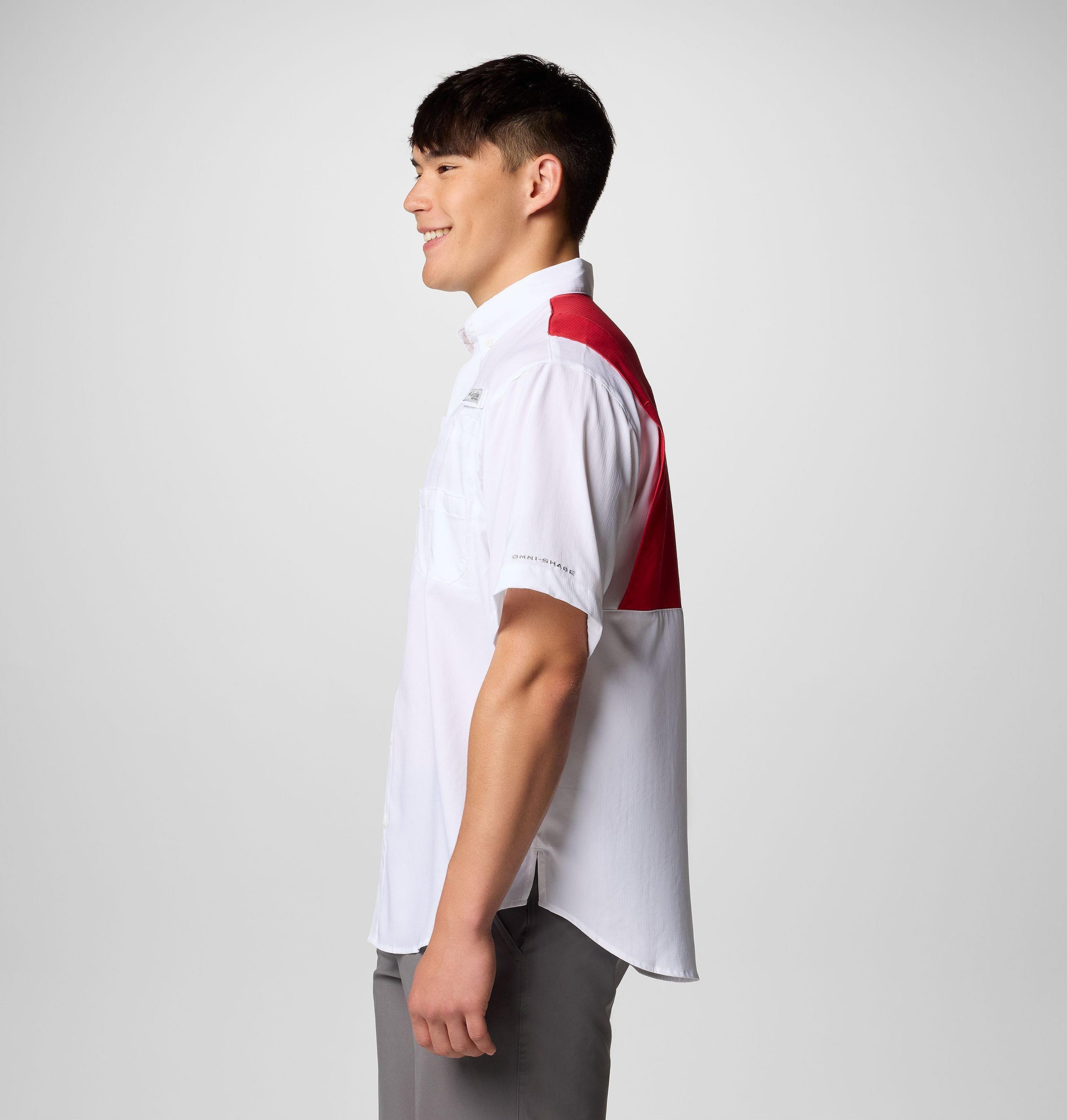 pfg tamiami herren-kurzarmshirt mit farbblock-design – kansas city chiefs