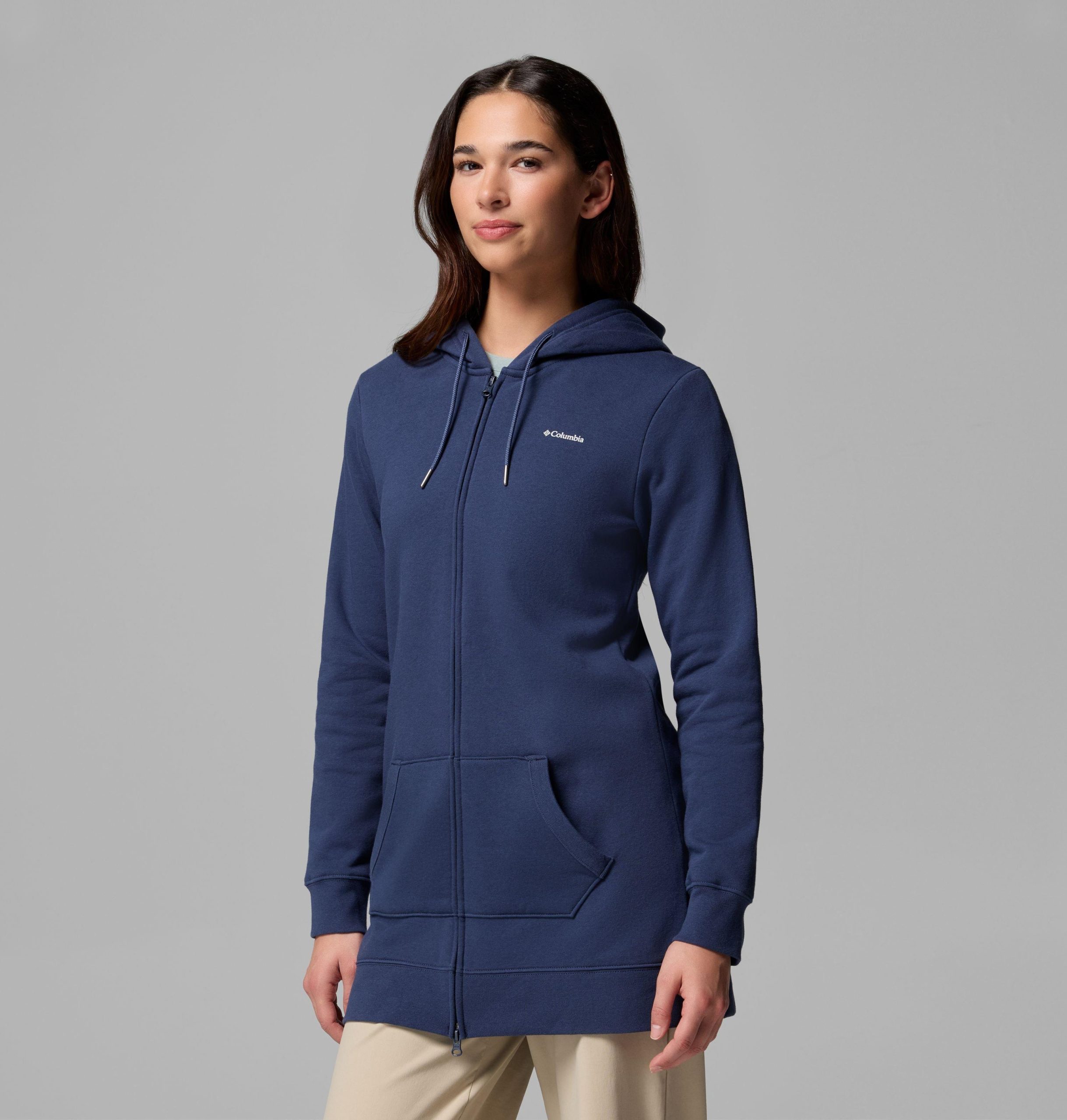 damen burr trail kapuzenpullover mit langem reißverschluss