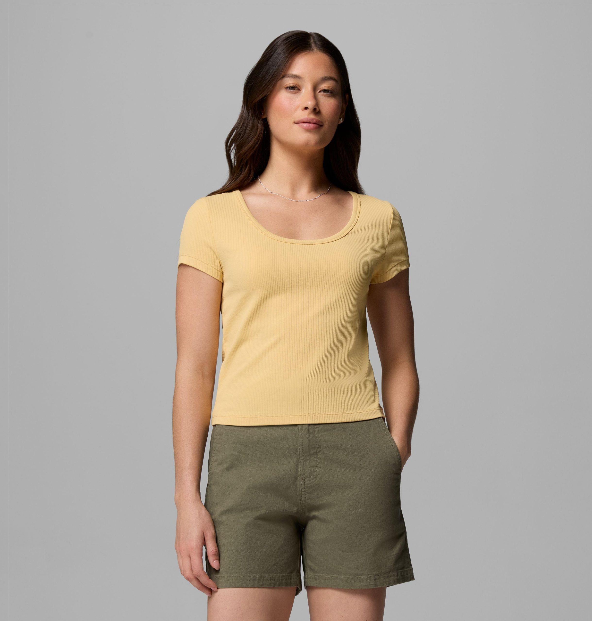 damen pinetown canyon rippstrick kurzarm-t-shirt