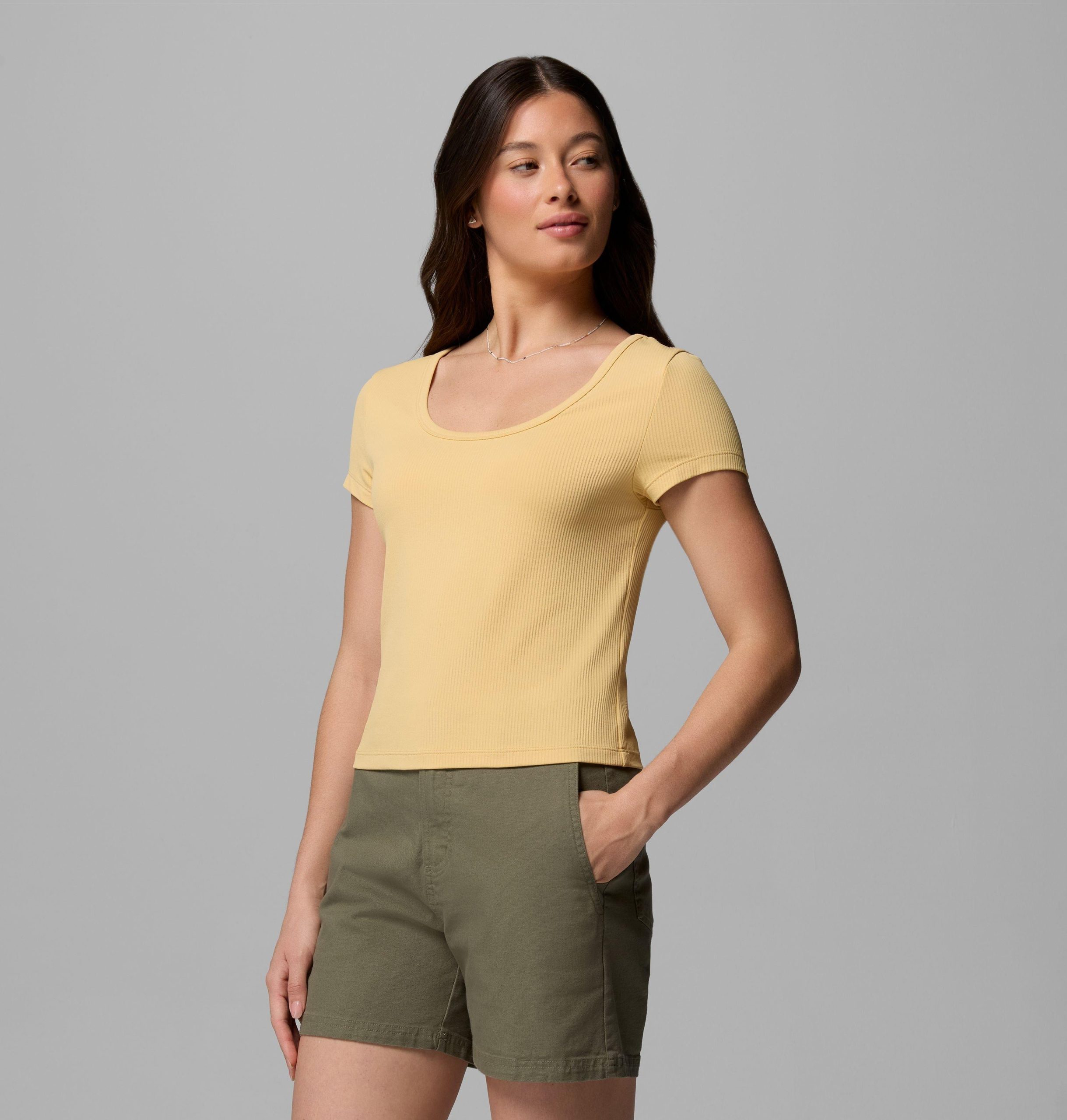 damen pinetown canyon rippstrick kurzarm-t-shirt