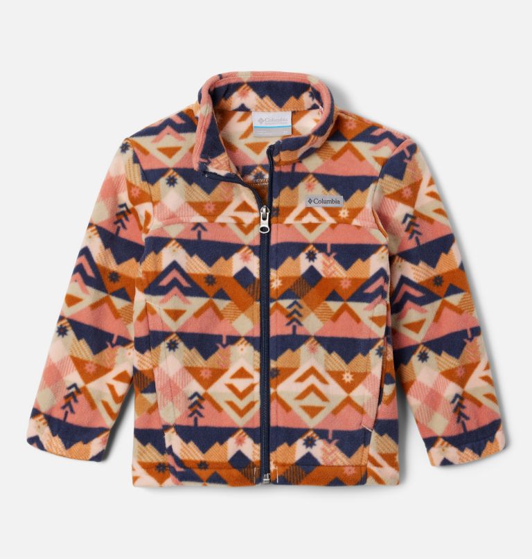 mädchen-fleecejacke mit durchgehendem reißverschluss und castle dale-print für kleinkinder