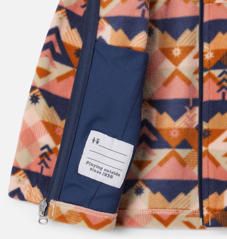 mädchen-fleecejacke mit durchgehendem reißverschluss und castle dale-print für kleinkinder