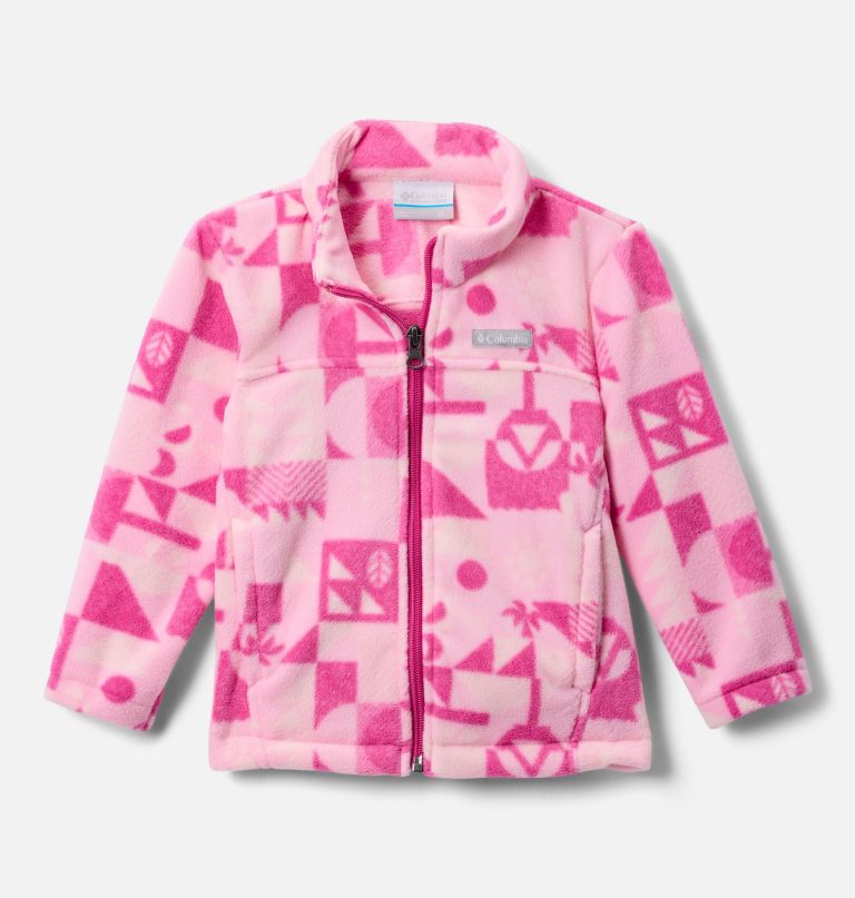 mädchen-fleecejacke mit durchgehendem reißverschluss und castle dale-print für kleinkinder