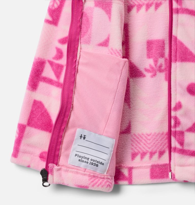 mädchen-fleecejacke mit durchgehendem reißverschluss und castle dale-print für kleinkinder