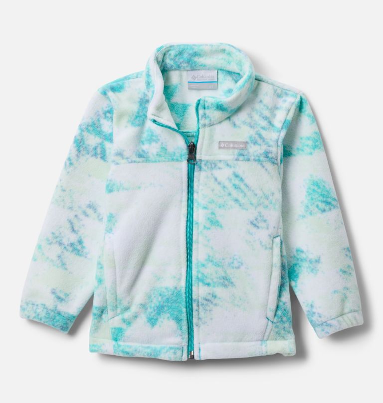 mädchen-fleecejacke mit durchgehendem reißverschluss und castle dale-print für kleinkinder