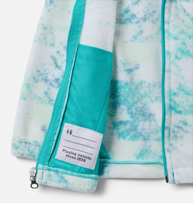 mädchen-fleecejacke mit durchgehendem reißverschluss und castle dale-print für kleinkinder