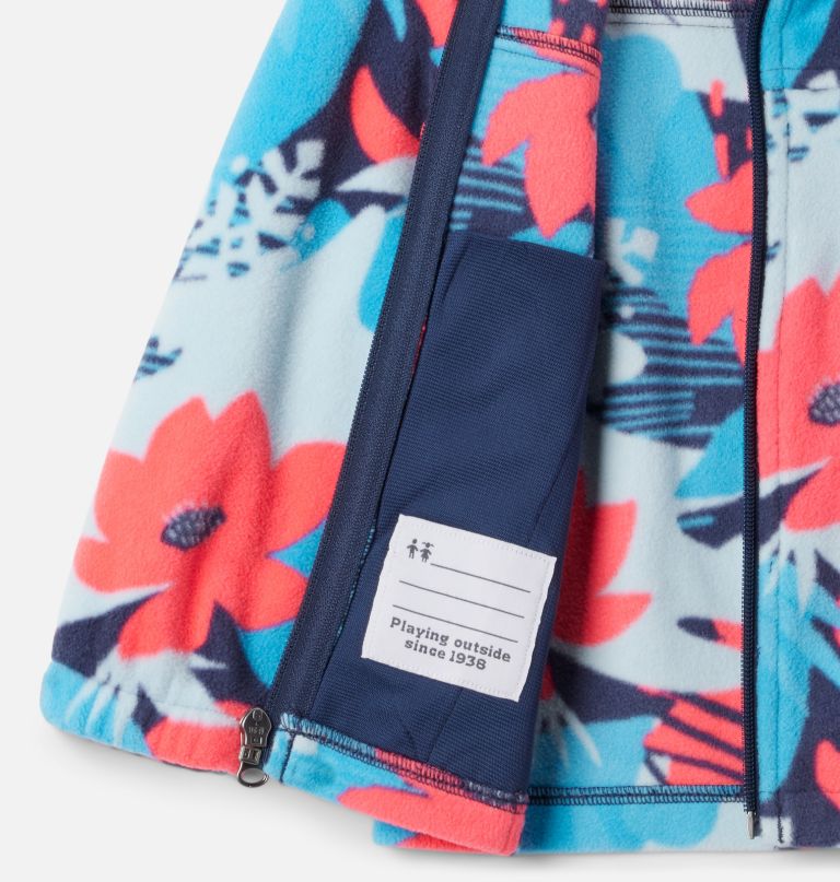 mädchen-fleecejacke mit durchgehendem reißverschluss und castle dale-print für kleinkinder