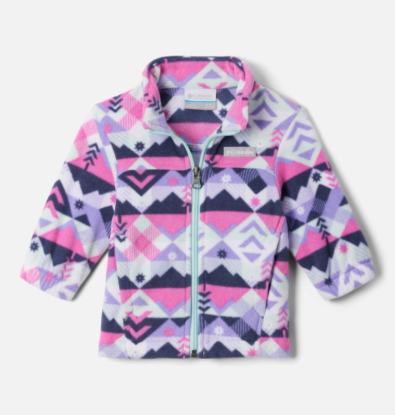 mädchen-fleecejacke mit durchgehendem reißverschluss und castle dale-print für kleinkinder