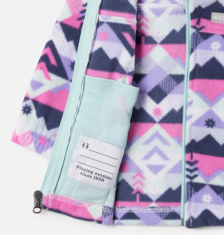 mädchen-fleecejacke mit durchgehendem reißverschluss und castle dale-print für kleinkinder