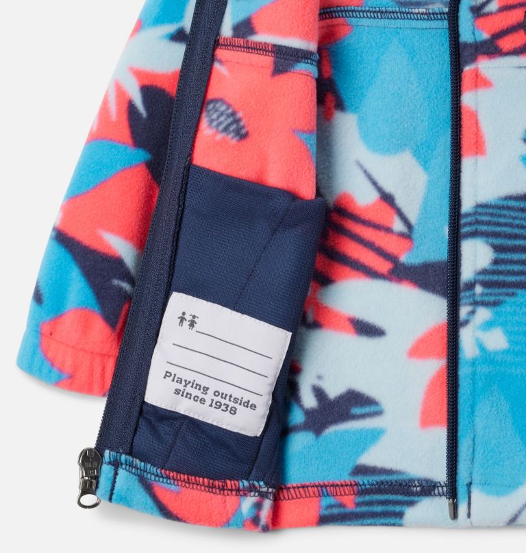 mädchen-fleecejacke mit durchgehendem reißverschluss und castle dale-print für kleinkinder