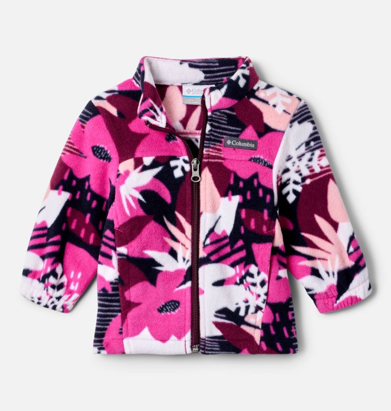 mädchen-fleecejacke mit durchgehendem reißverschluss und castle dale-print für kleinkinder