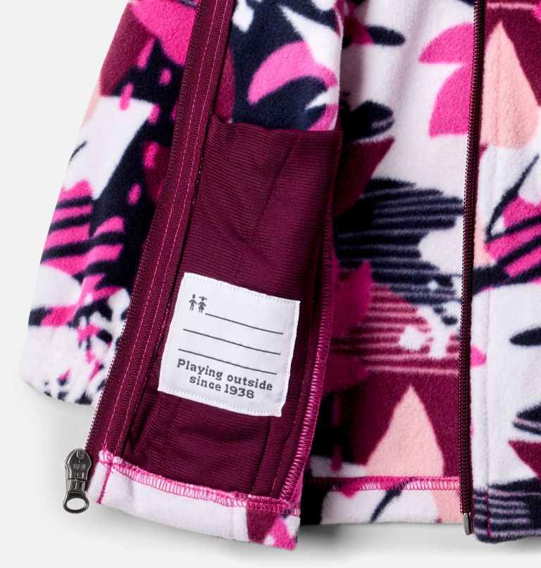 mädchen-fleecejacke mit durchgehendem reißverschluss und castle dale-print für kleinkinder