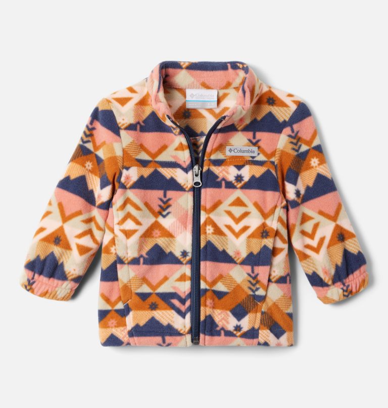 mädchen-fleecejacke mit durchgehendem reißverschluss und castle dale-print für kleinkinder