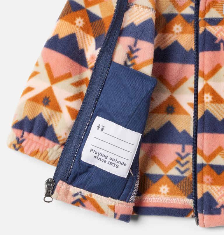 mädchen-fleecejacke mit durchgehendem reißverschluss und castle dale-print für kleinkinder
