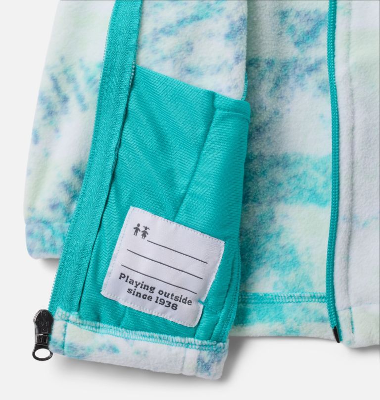 mädchen-fleecejacke mit durchgehendem reißverschluss und castle dale-print für kleinkinder